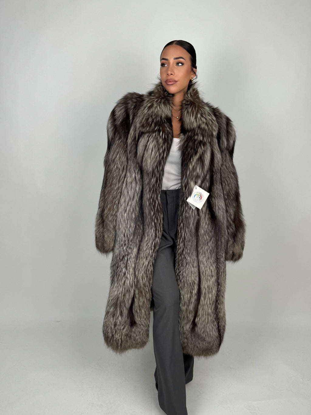 Cappotto in volpe argentata N449