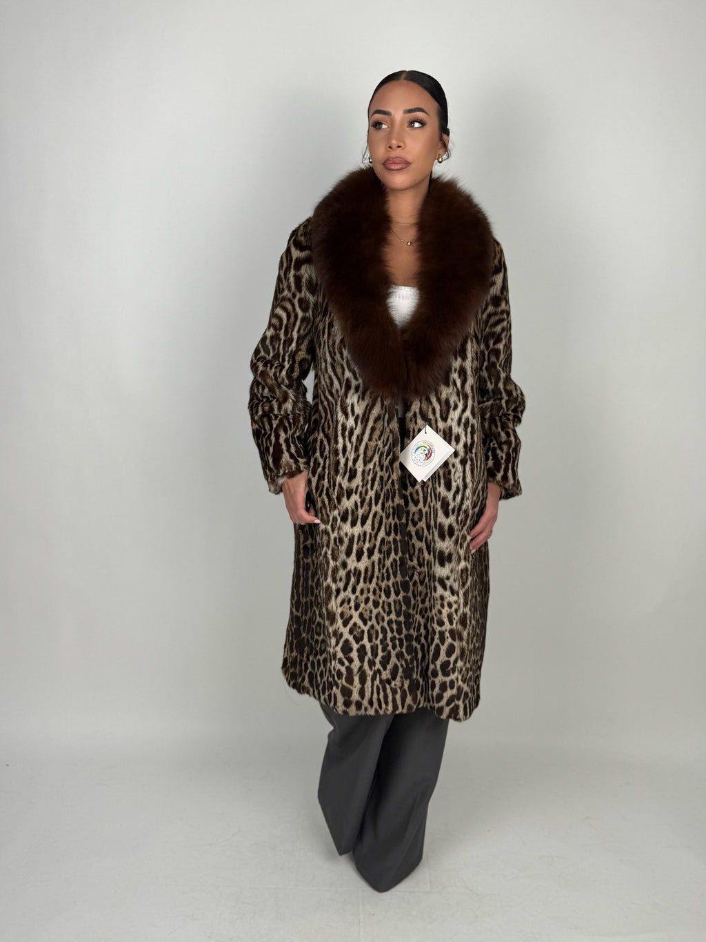 Cappotto in leopardo e volpe N58