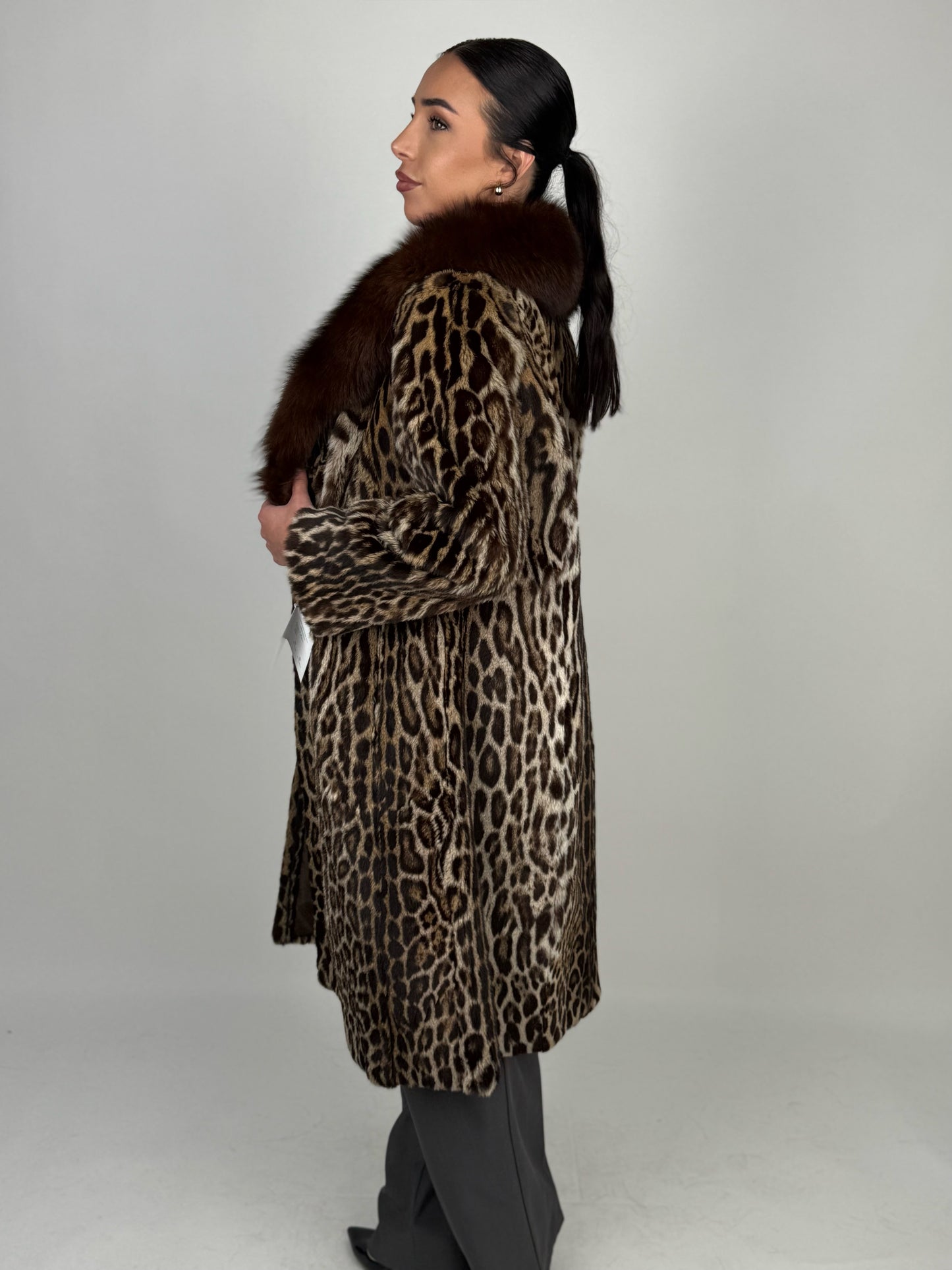 Cappotto in leopardo e volpe N58