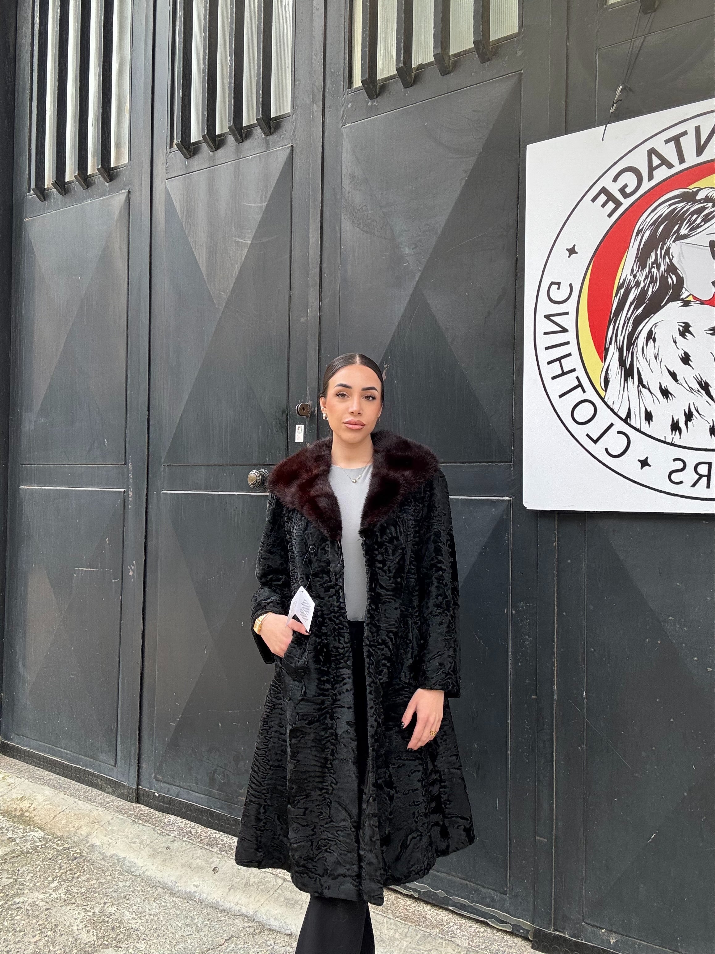 Cappotto in astrakan e visone