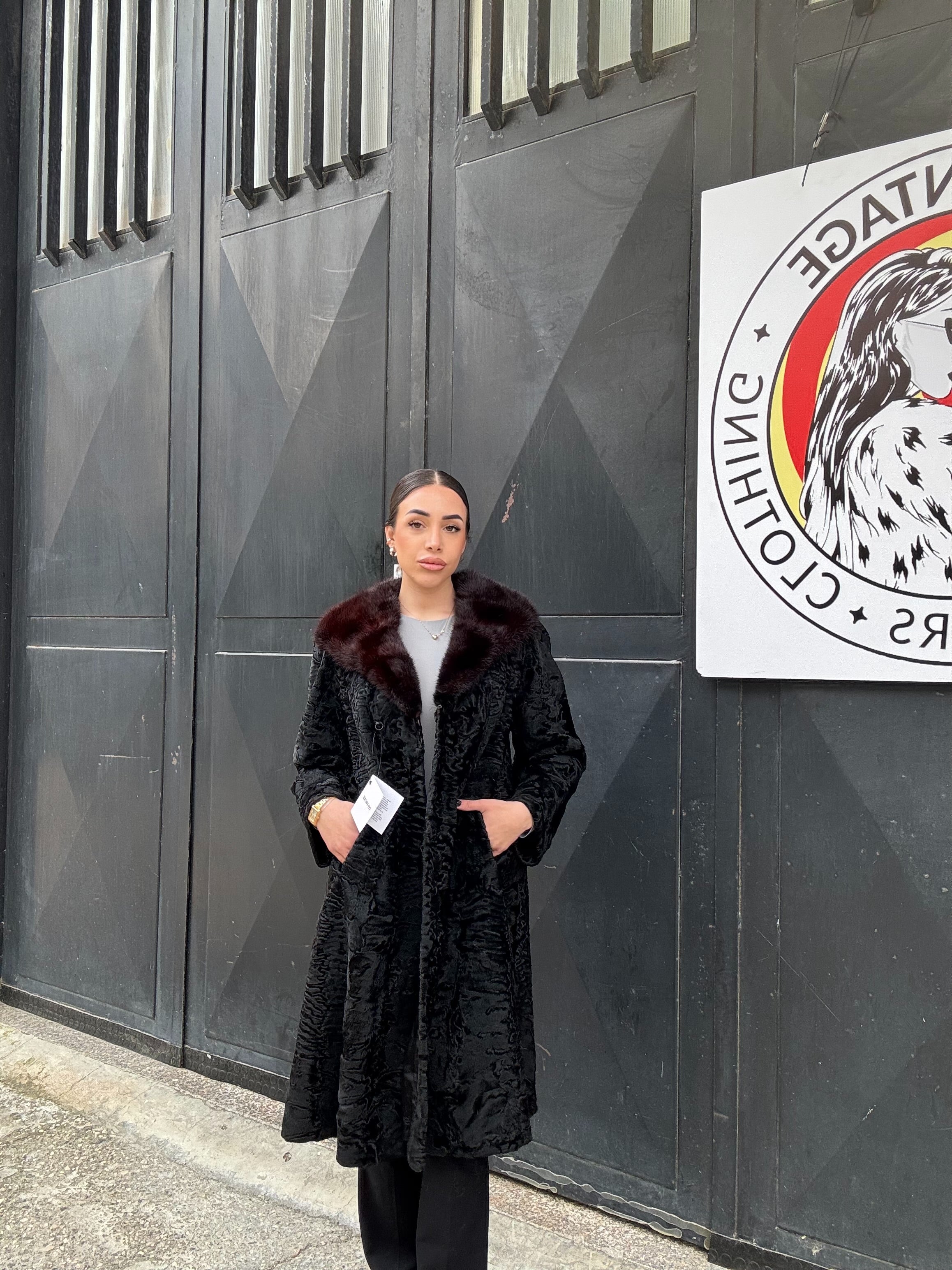 Cappotto in astrakan e visone