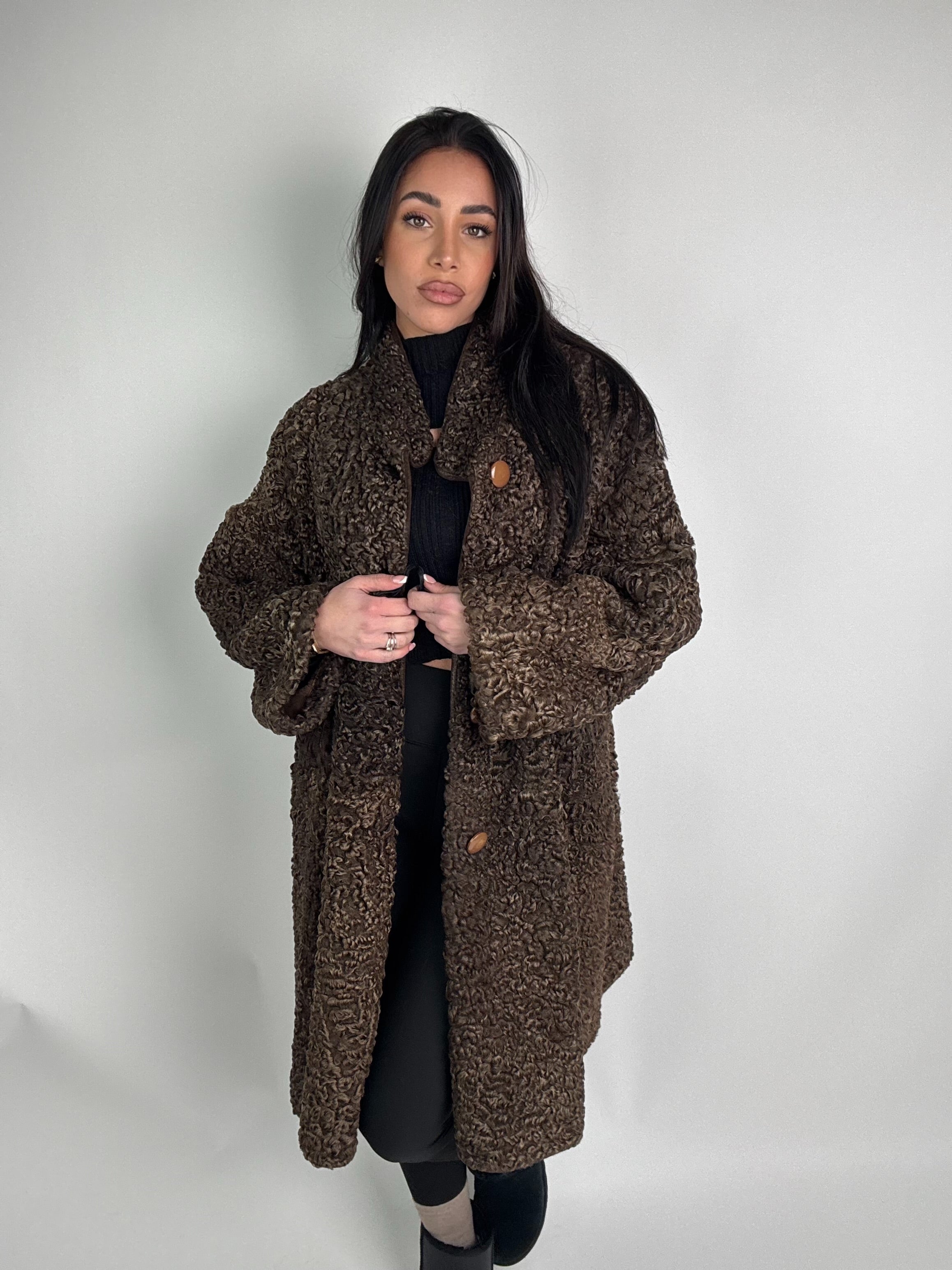 Cappotto in astrakan reversibile N48