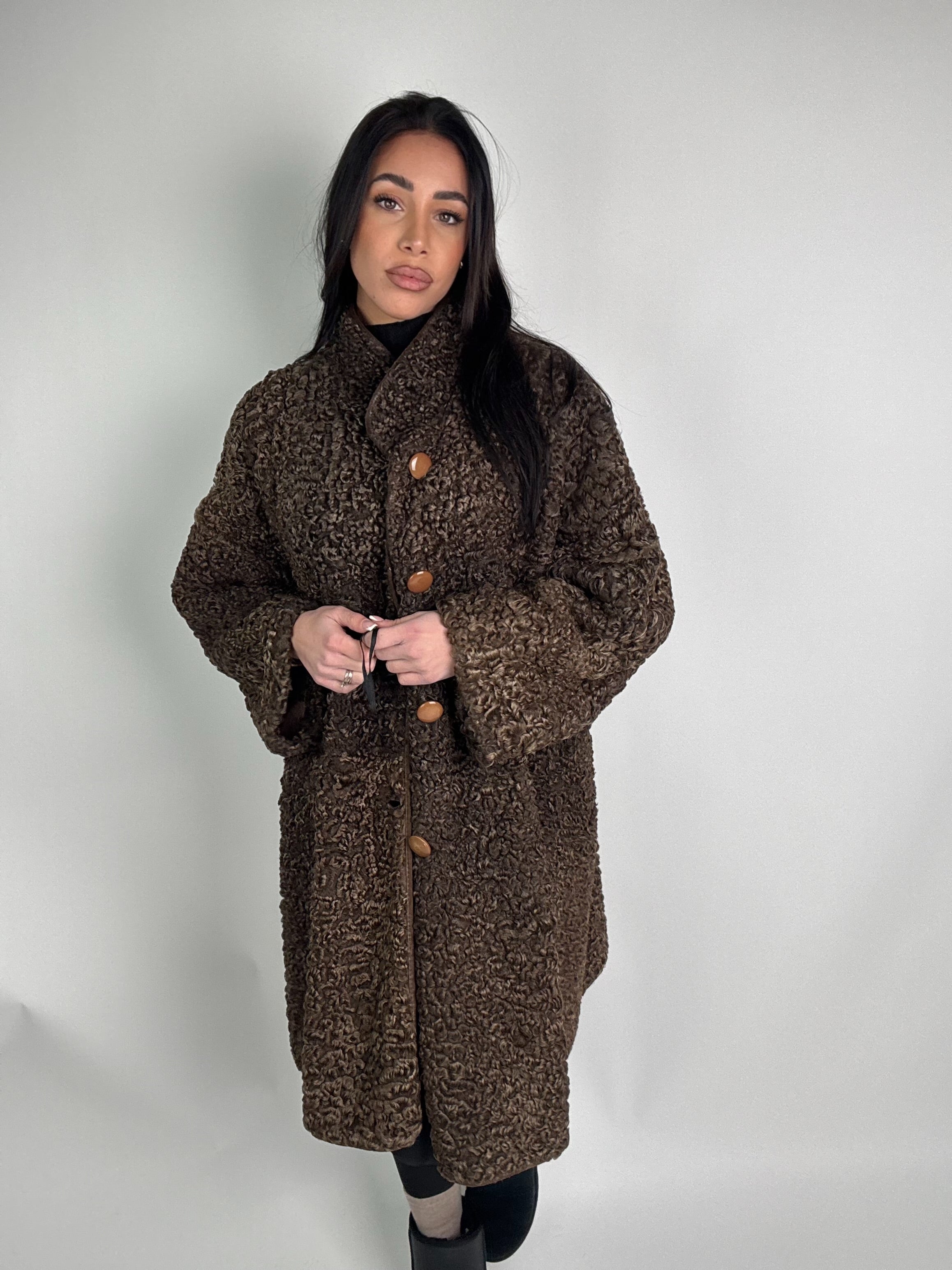 Cappotto in astrakan reversibile N48
