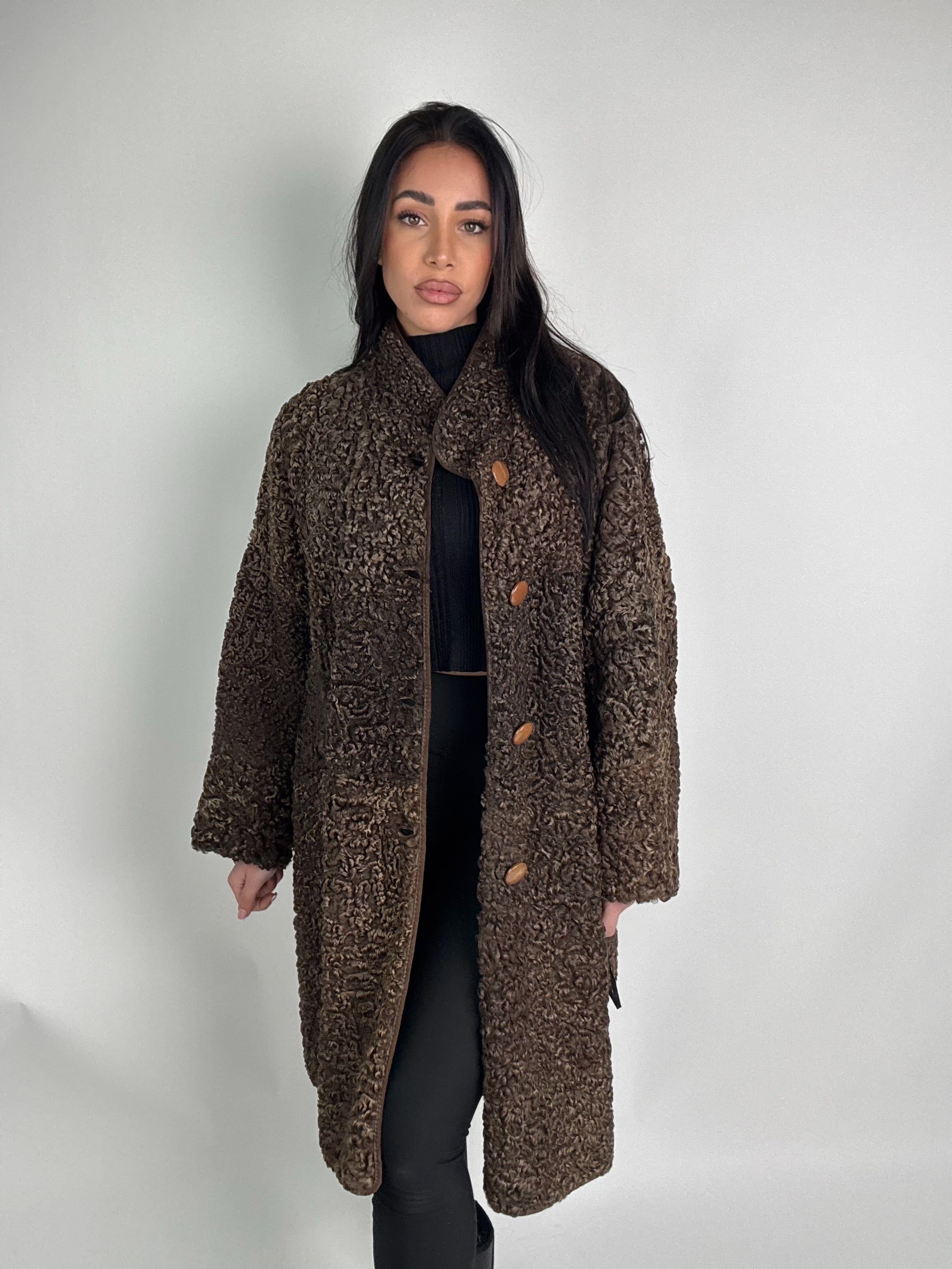 Cappotto in astrakan reversibile N48