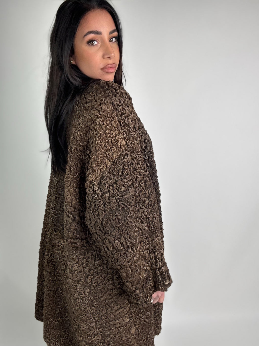 Cappotto in astrakan reversibile N48