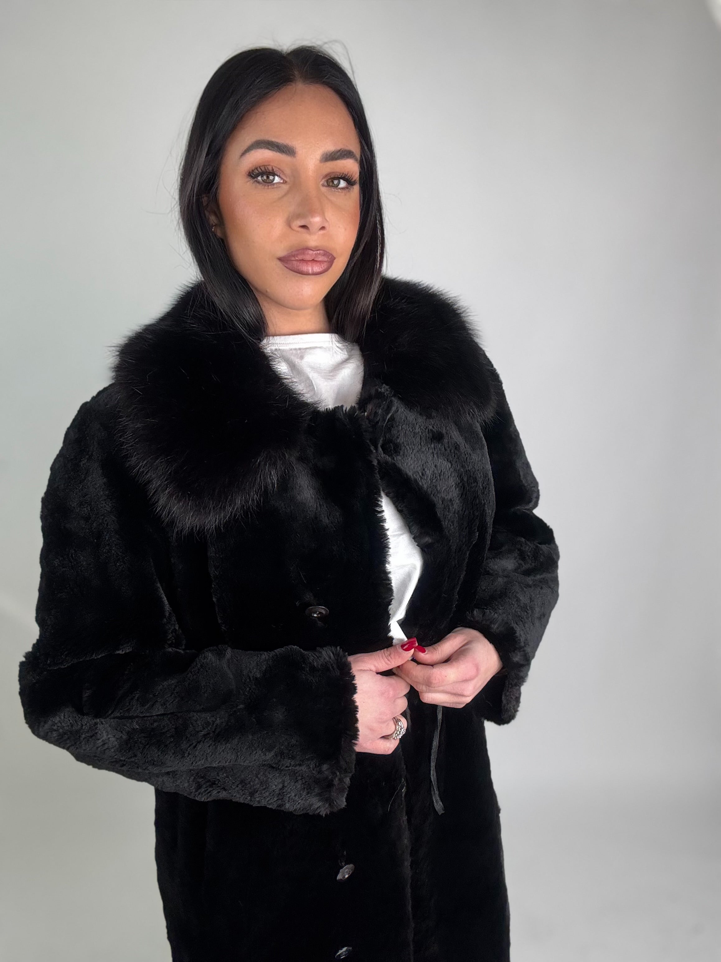 Cappotto in castoro rasato N416