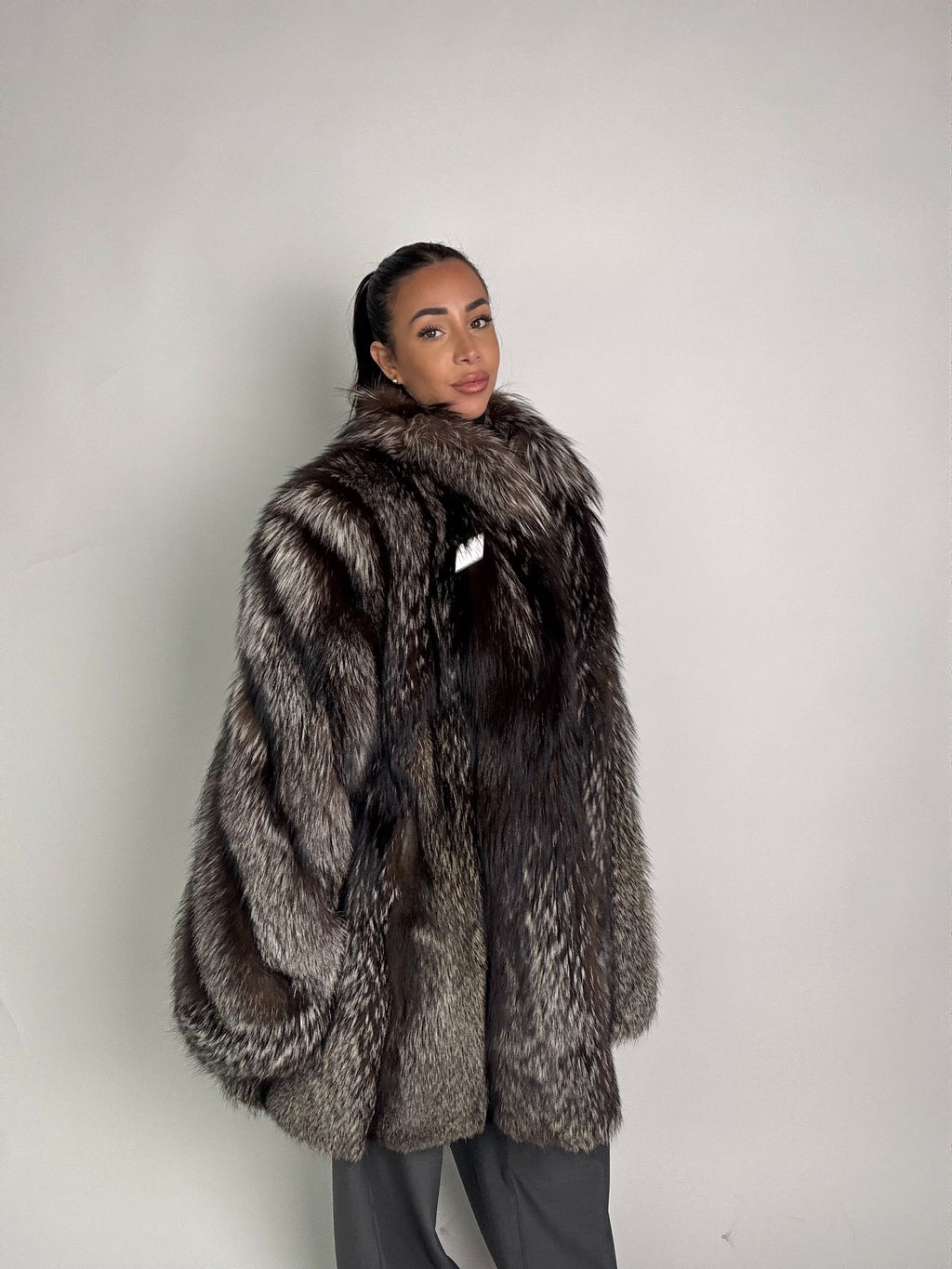 Giacca in volpe argentata N93