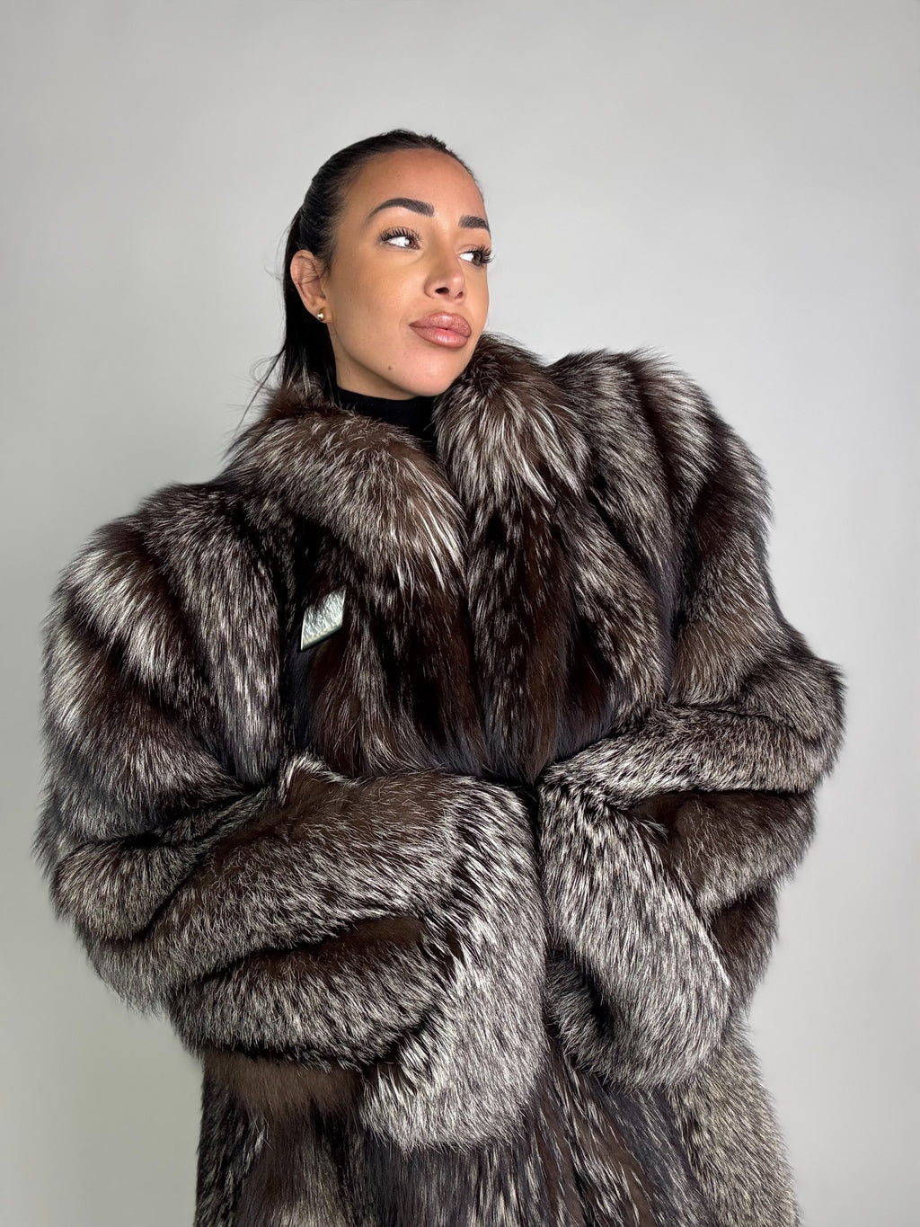 Giacca in volpe argentata N93