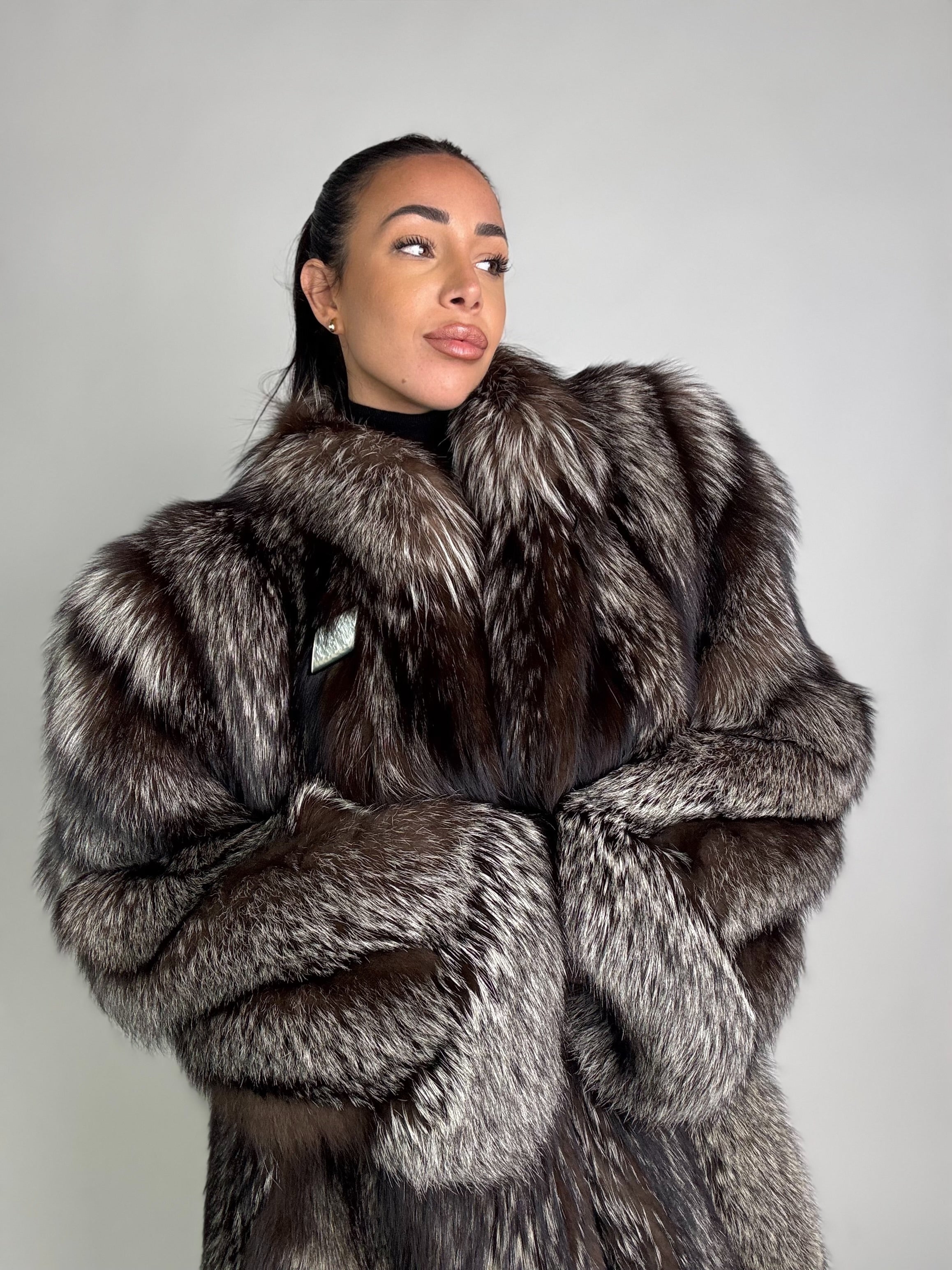 Giacca in volpe argentata N93