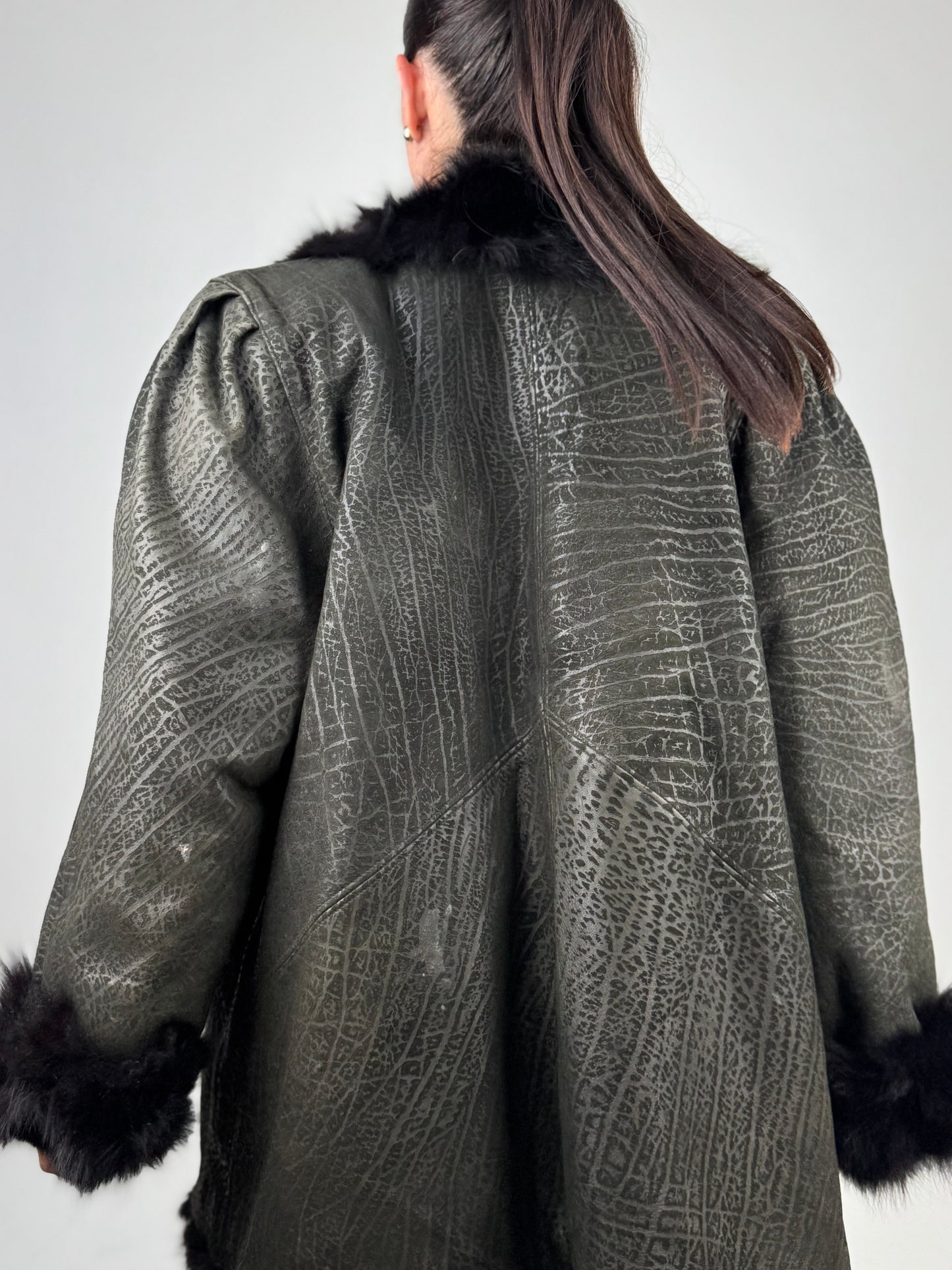 Giacca in volpe black reversibile N55