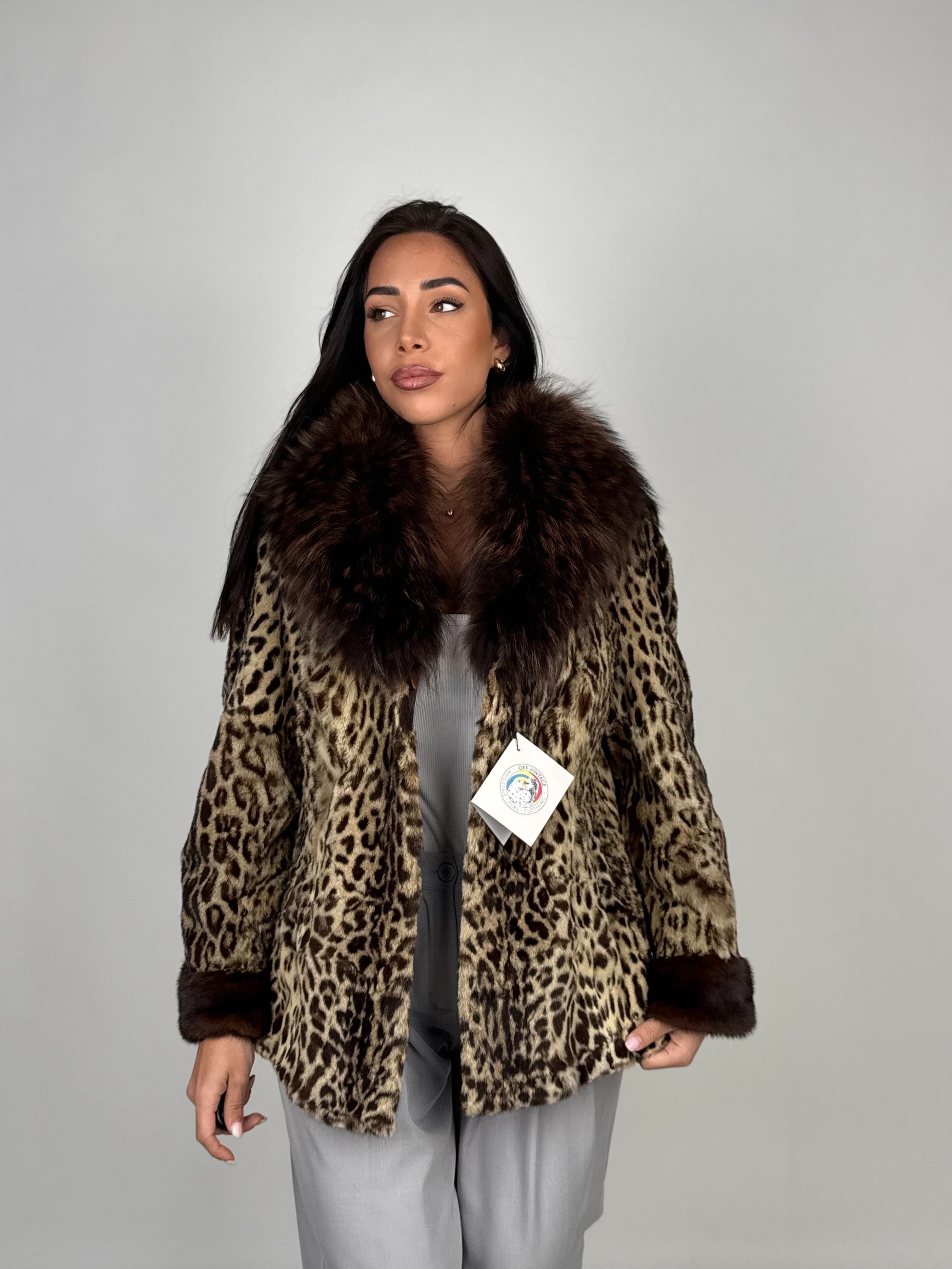 Giacca in leopardo e volpe N40