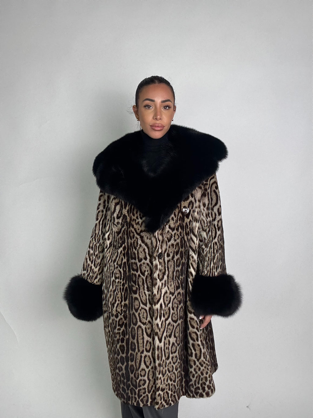 Cappotto in leopardo e volpe N30