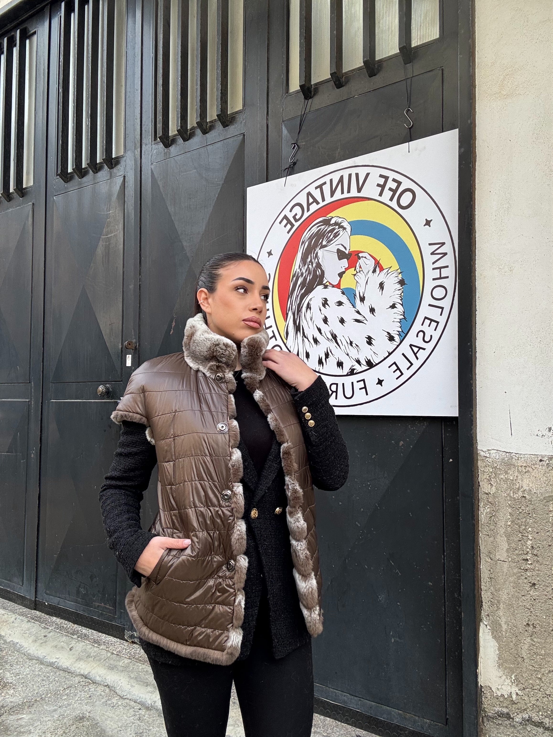 Smanicato in rex cincillà reversibile