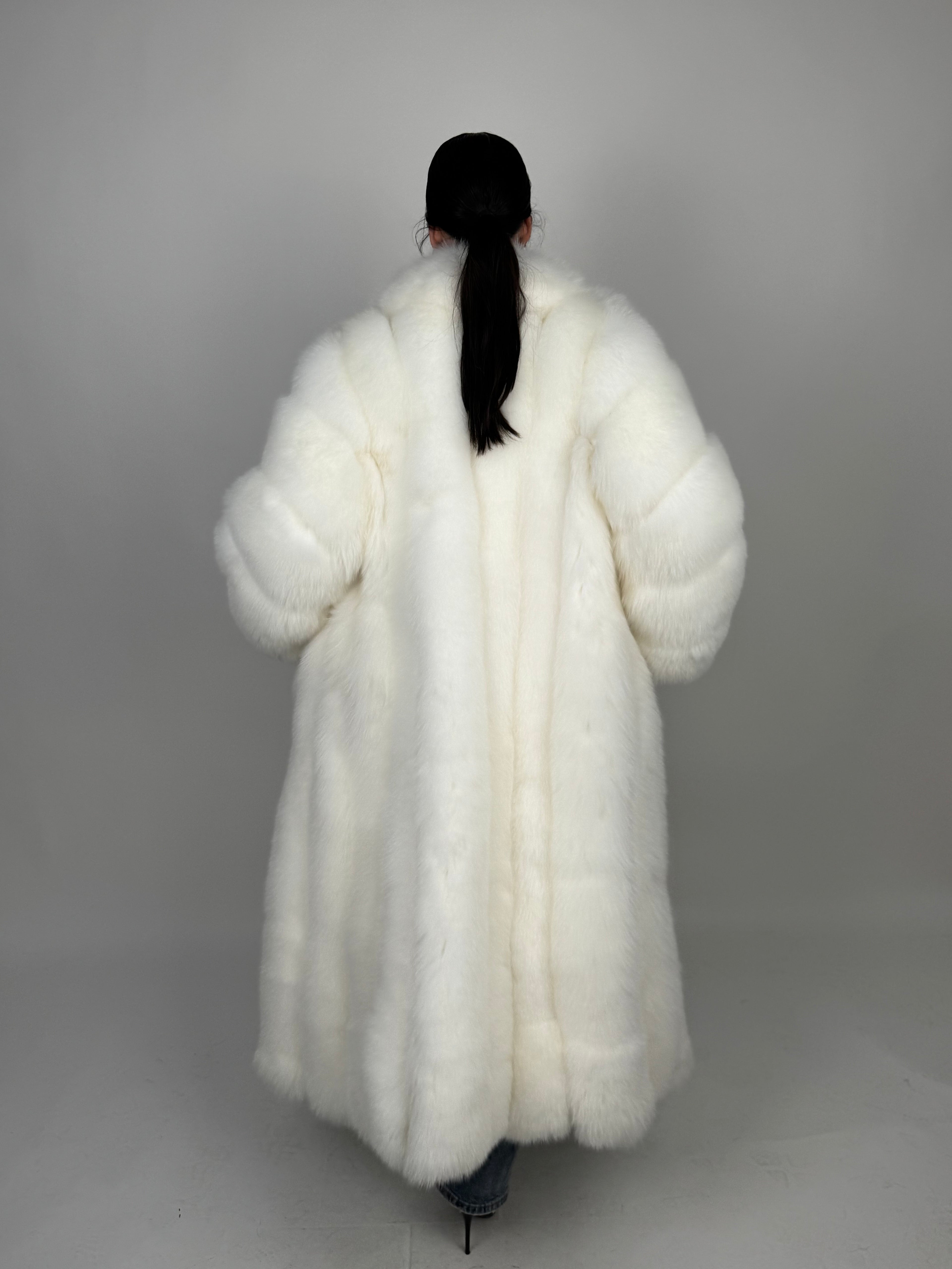 Cappotto in volpe Kima bianco