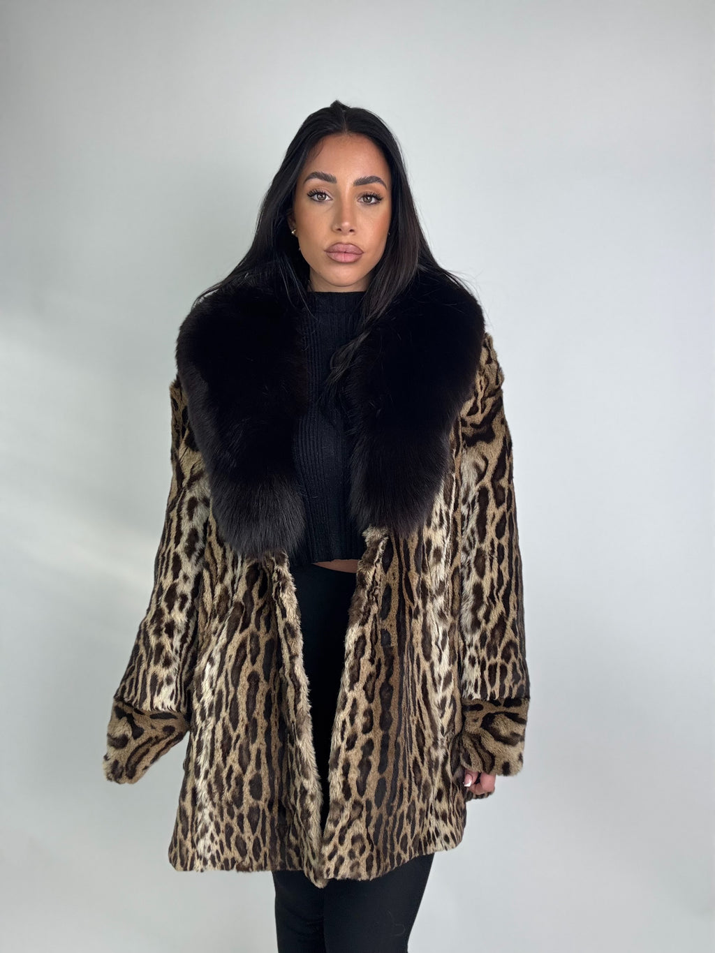 Giacca in leopardo e volpe N41