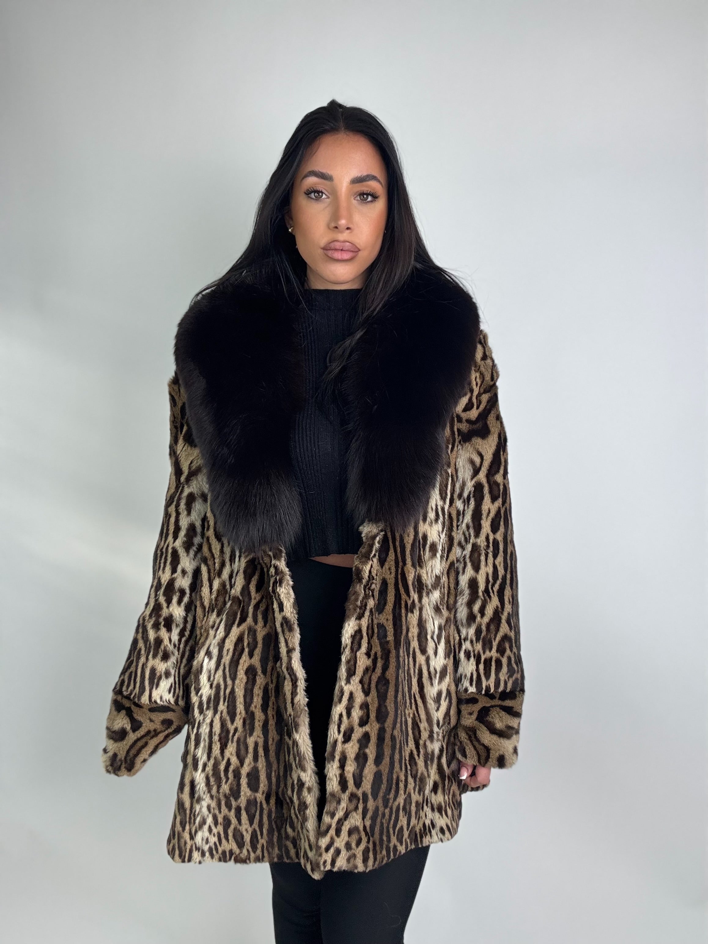 Giacca in leopardo e volpe N41