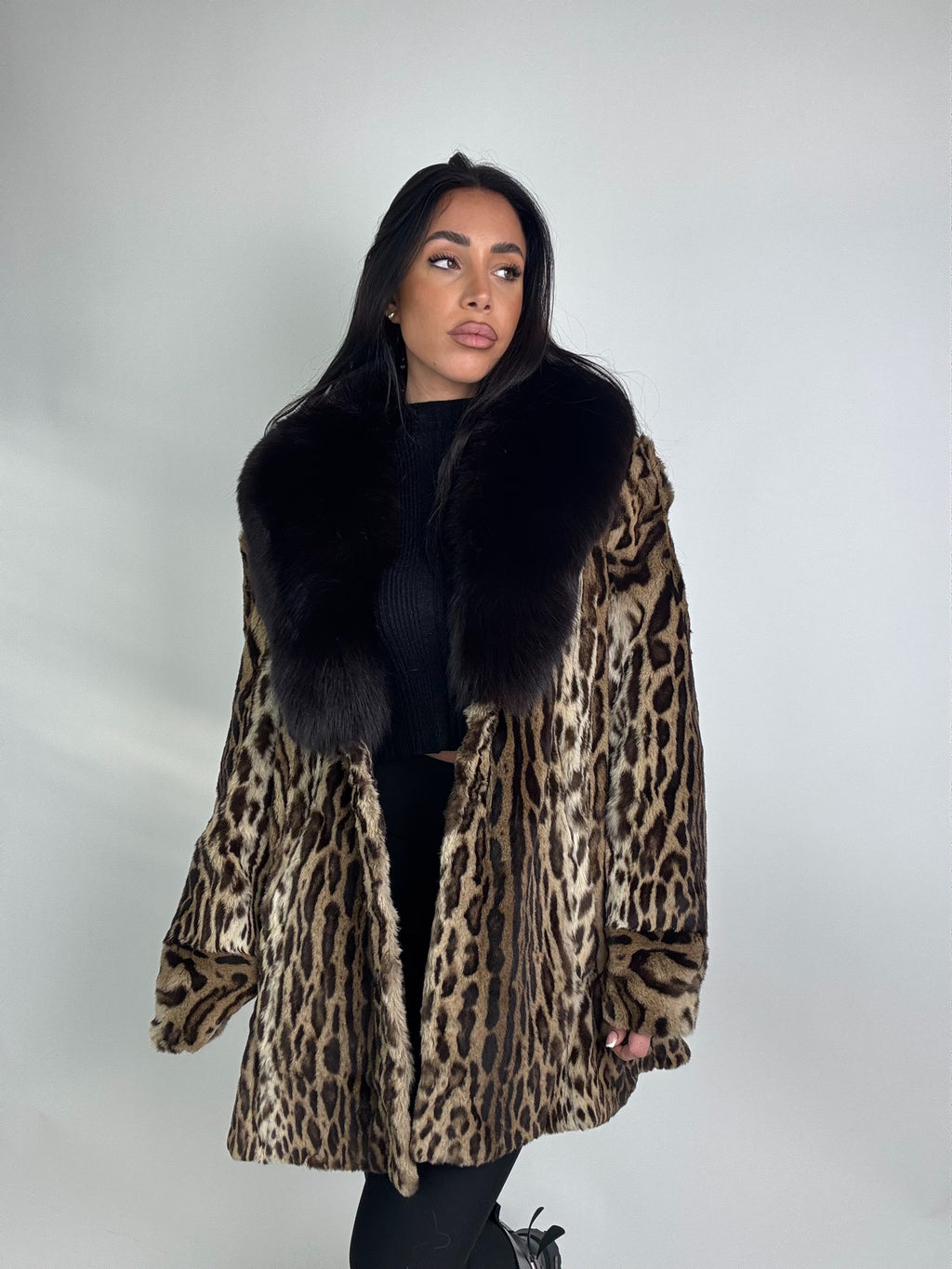 Giacca in leopardo e volpe N41