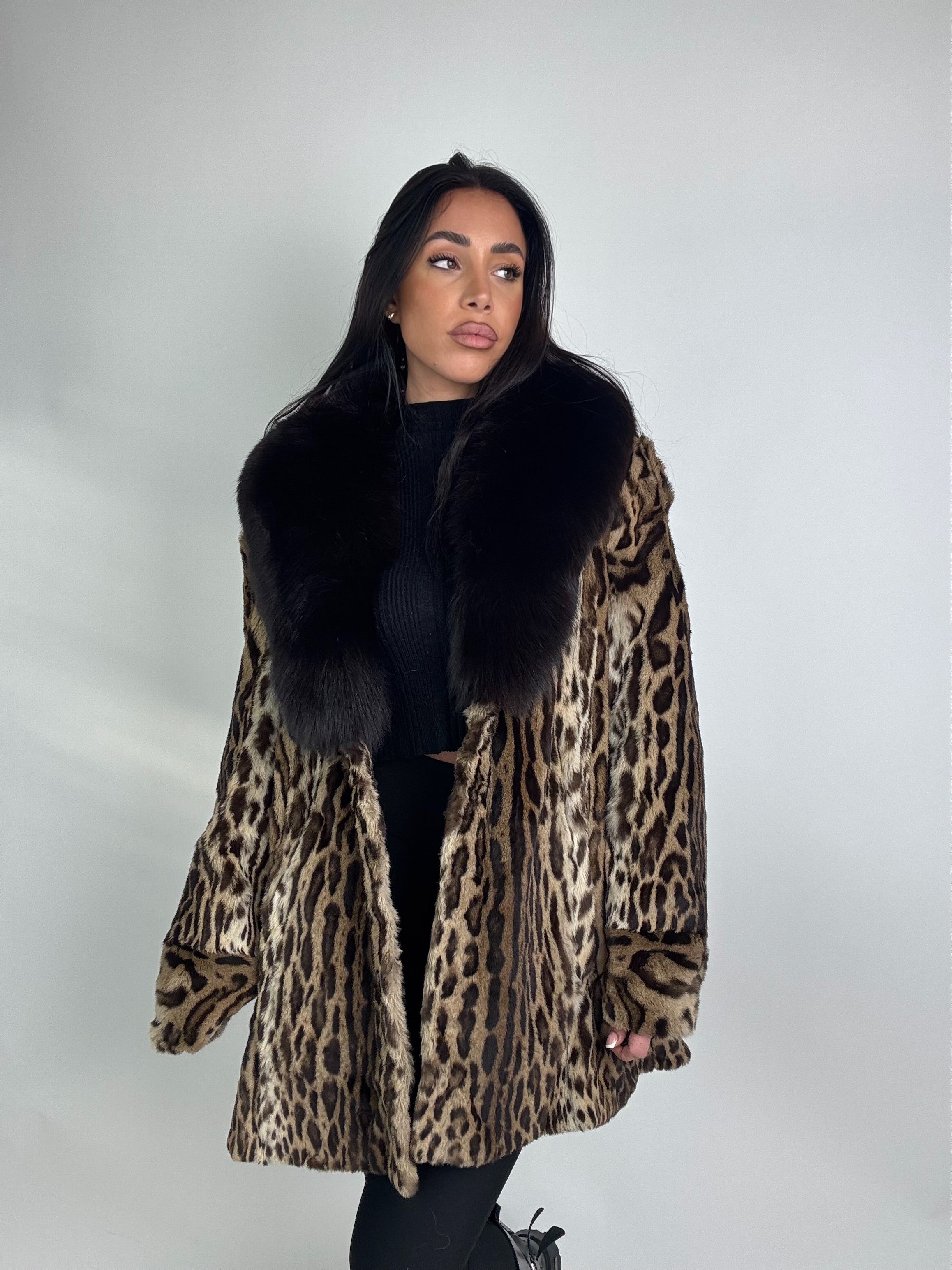Giacca in leopardo e volpe N41