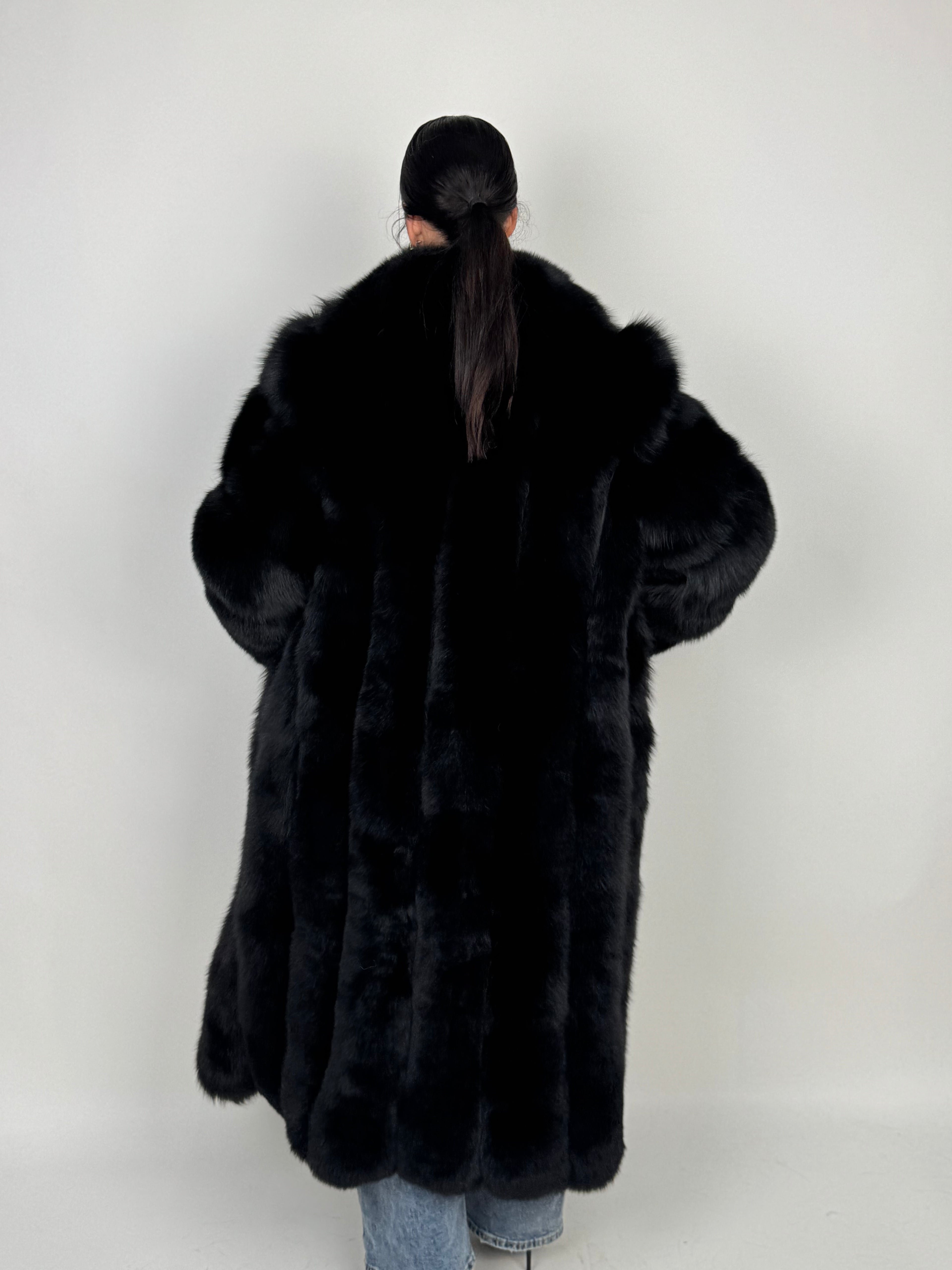 Cappotto in volpe Kima nero