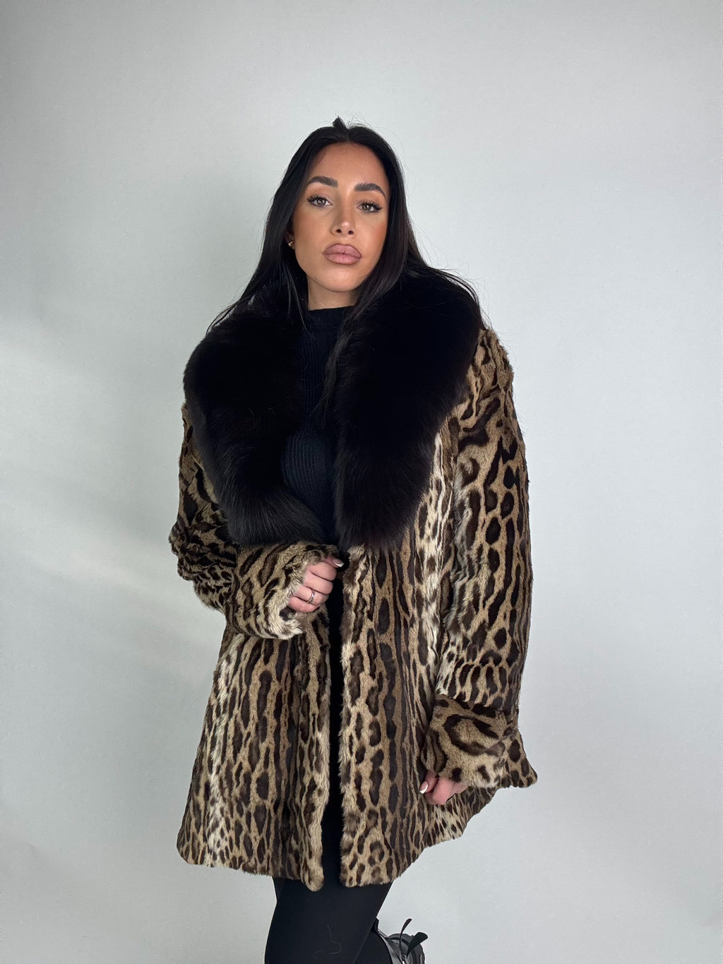 Giacca in leopardo e volpe N41