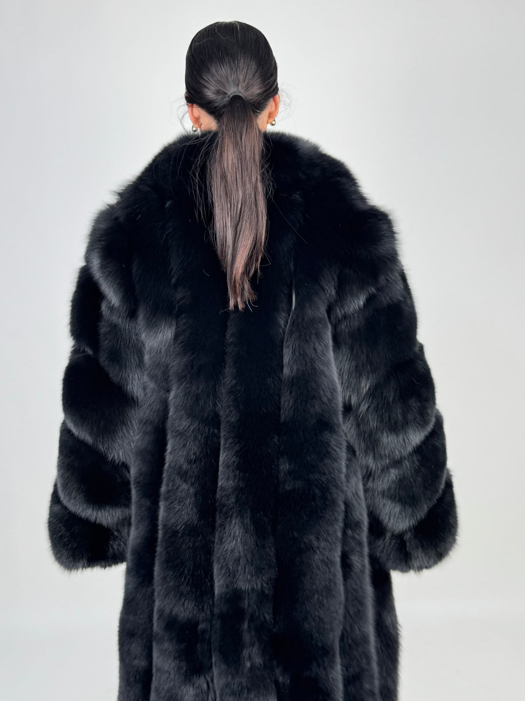 Cappotto in volpe Kima nero
