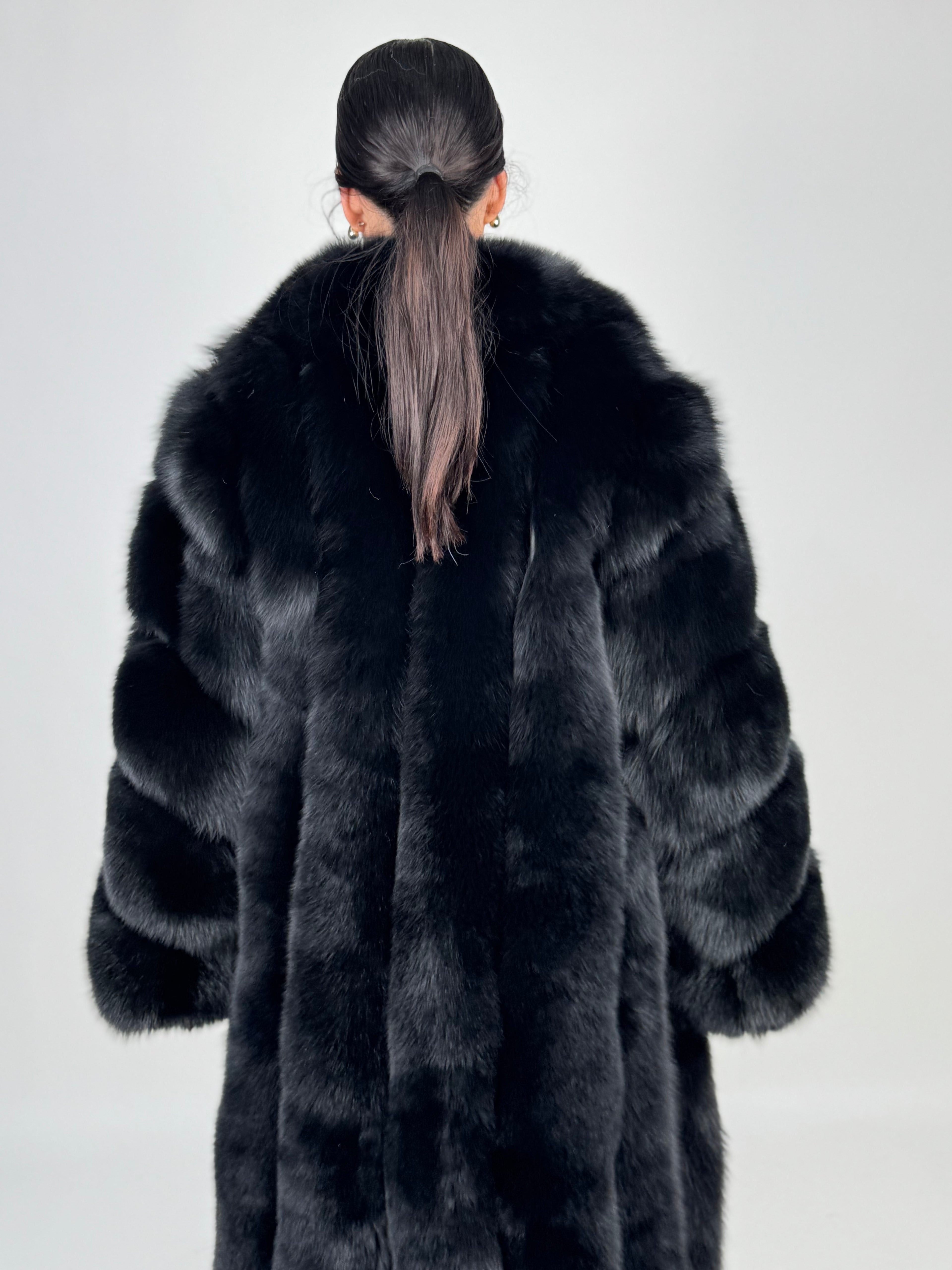 Cappotto in volpe Kima nero