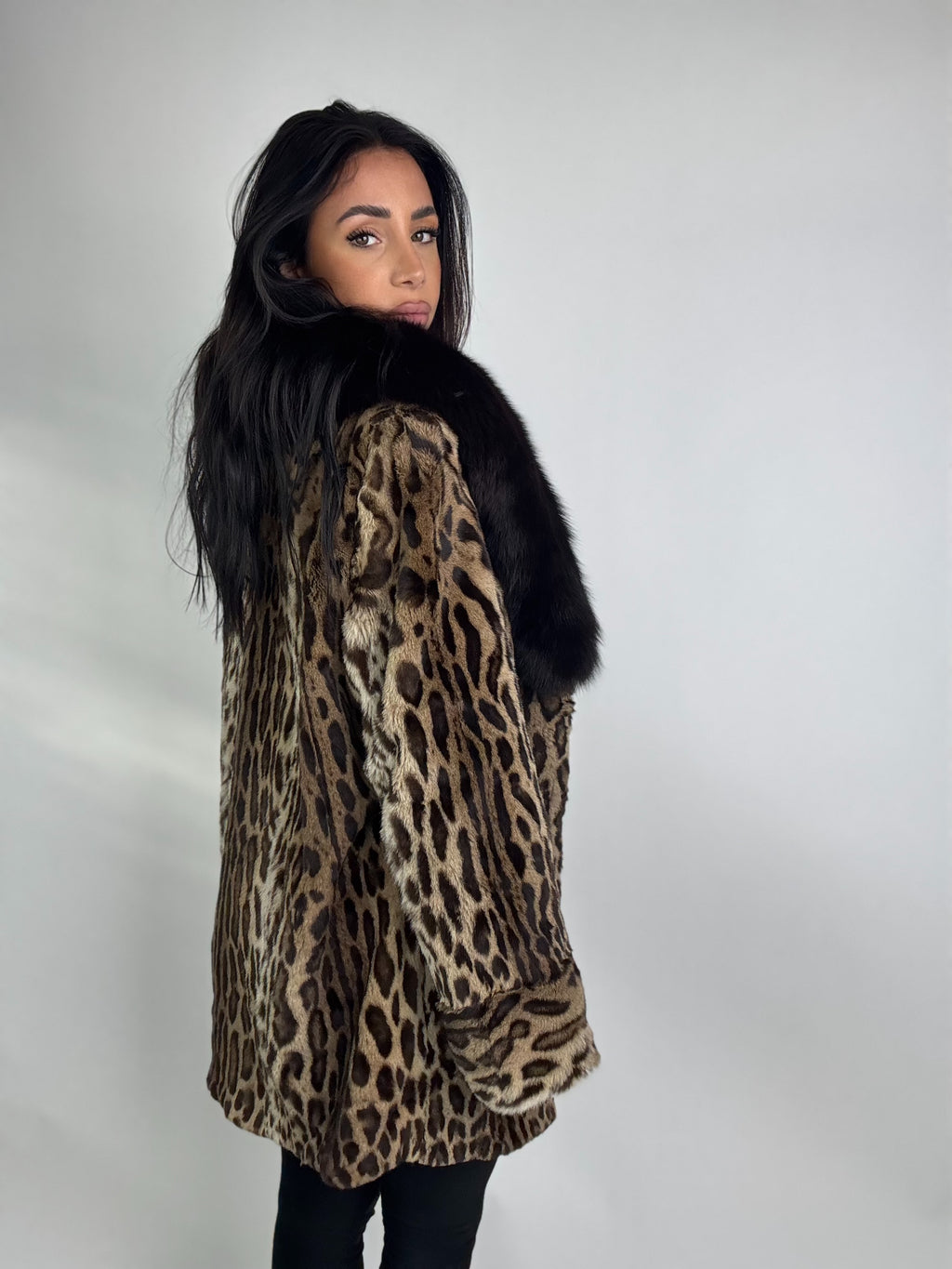 Giacca in leopardo e volpe N41