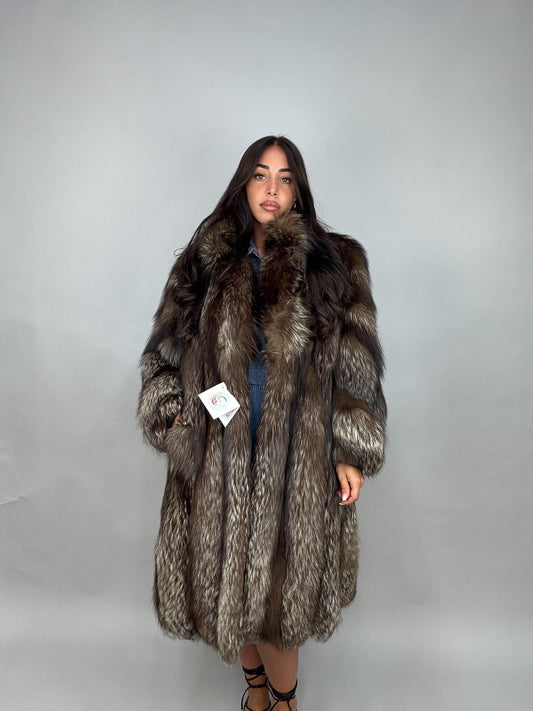 Cappotto in volpe argentata