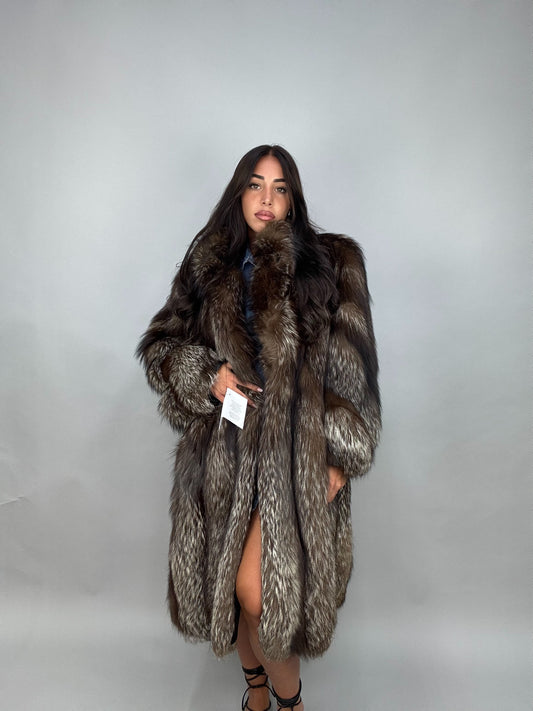 Cappotto in volpe argentata