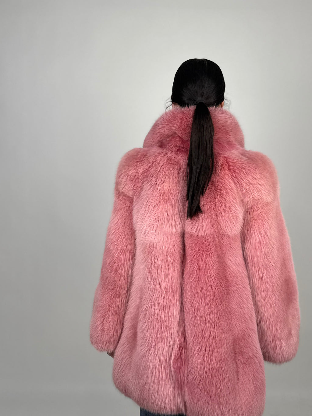 Giacca in volpe pink N586