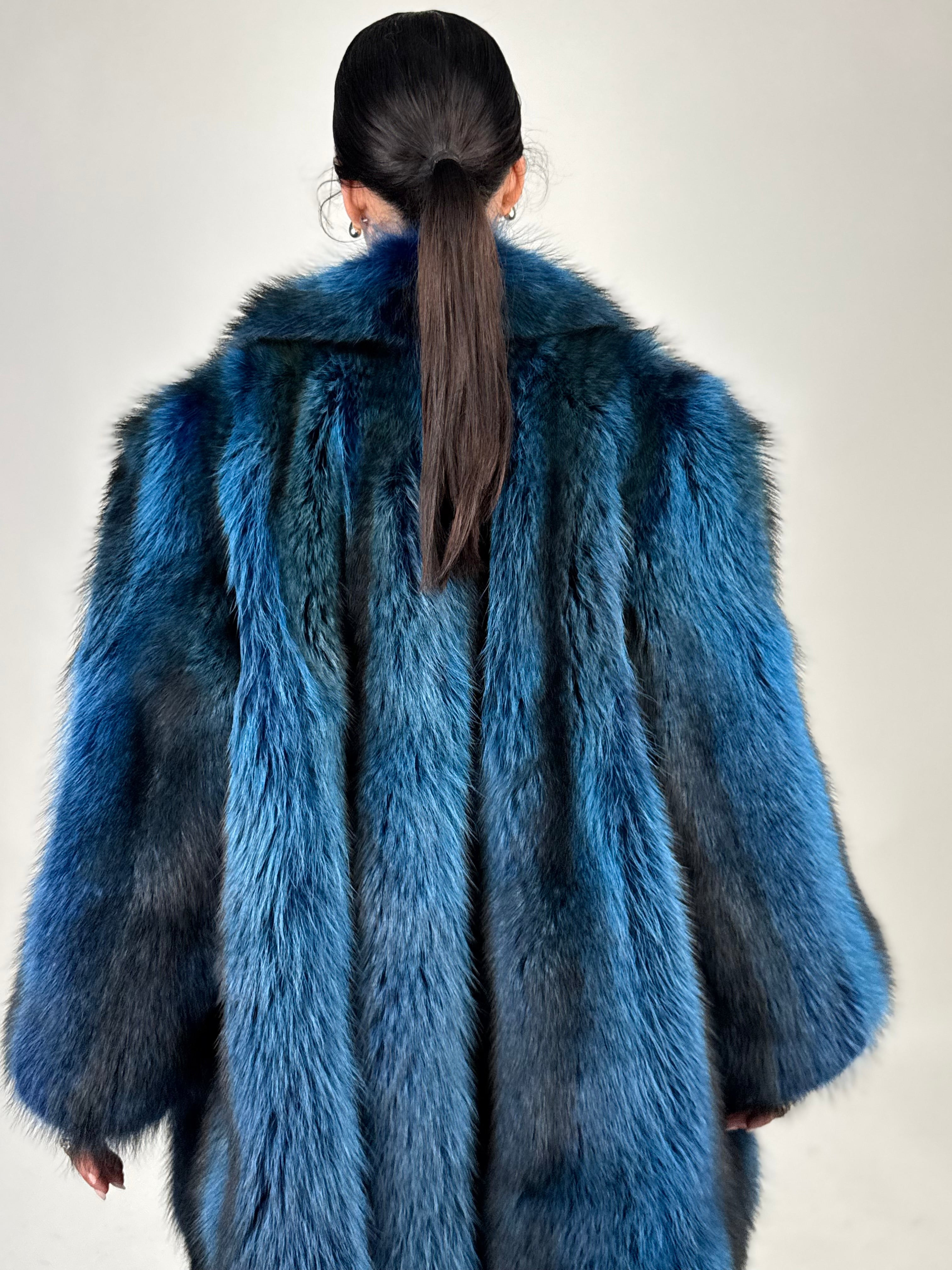 Giacca in volpe blue N587