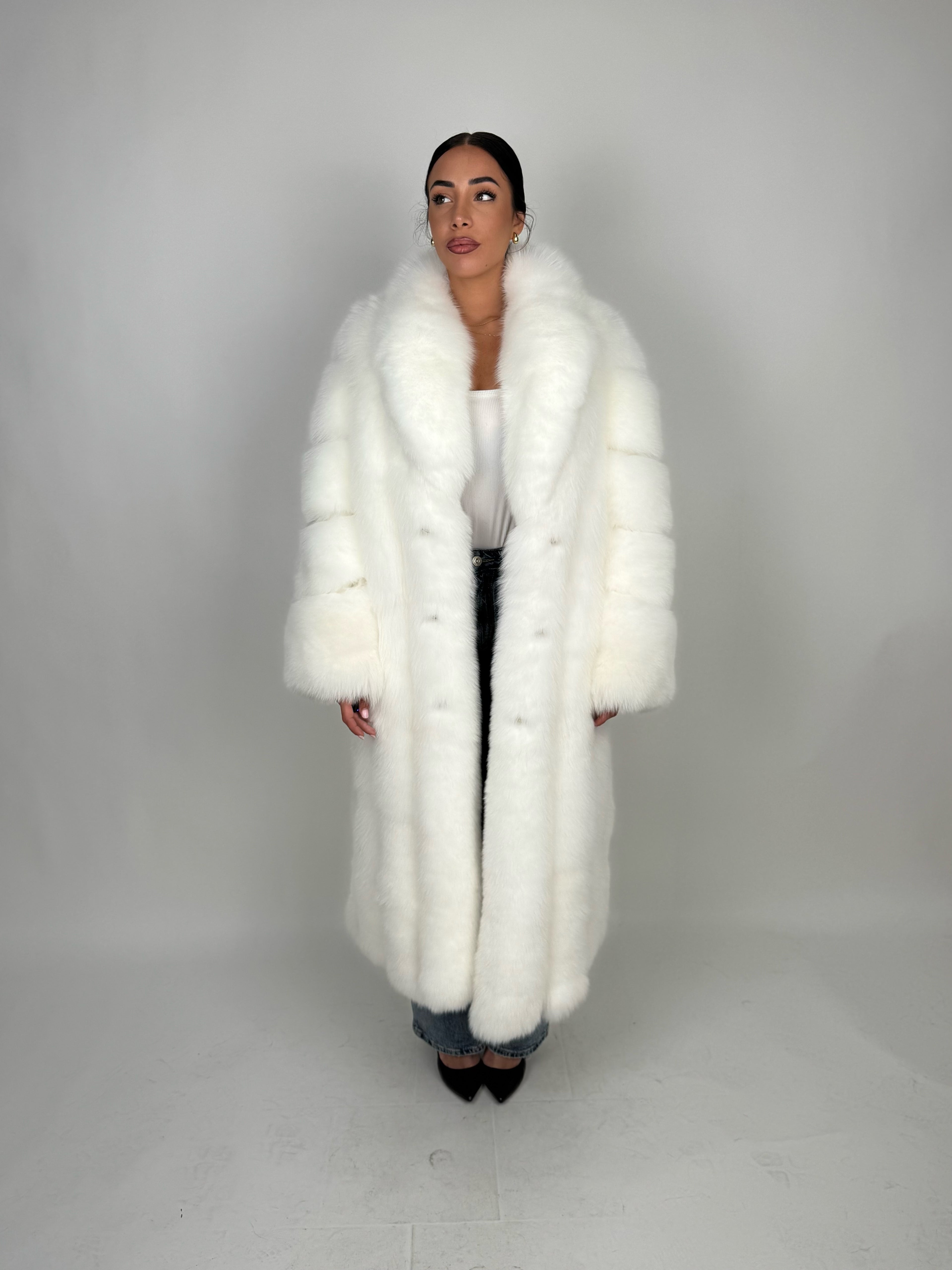 Cappotto in volpe Kima bianco