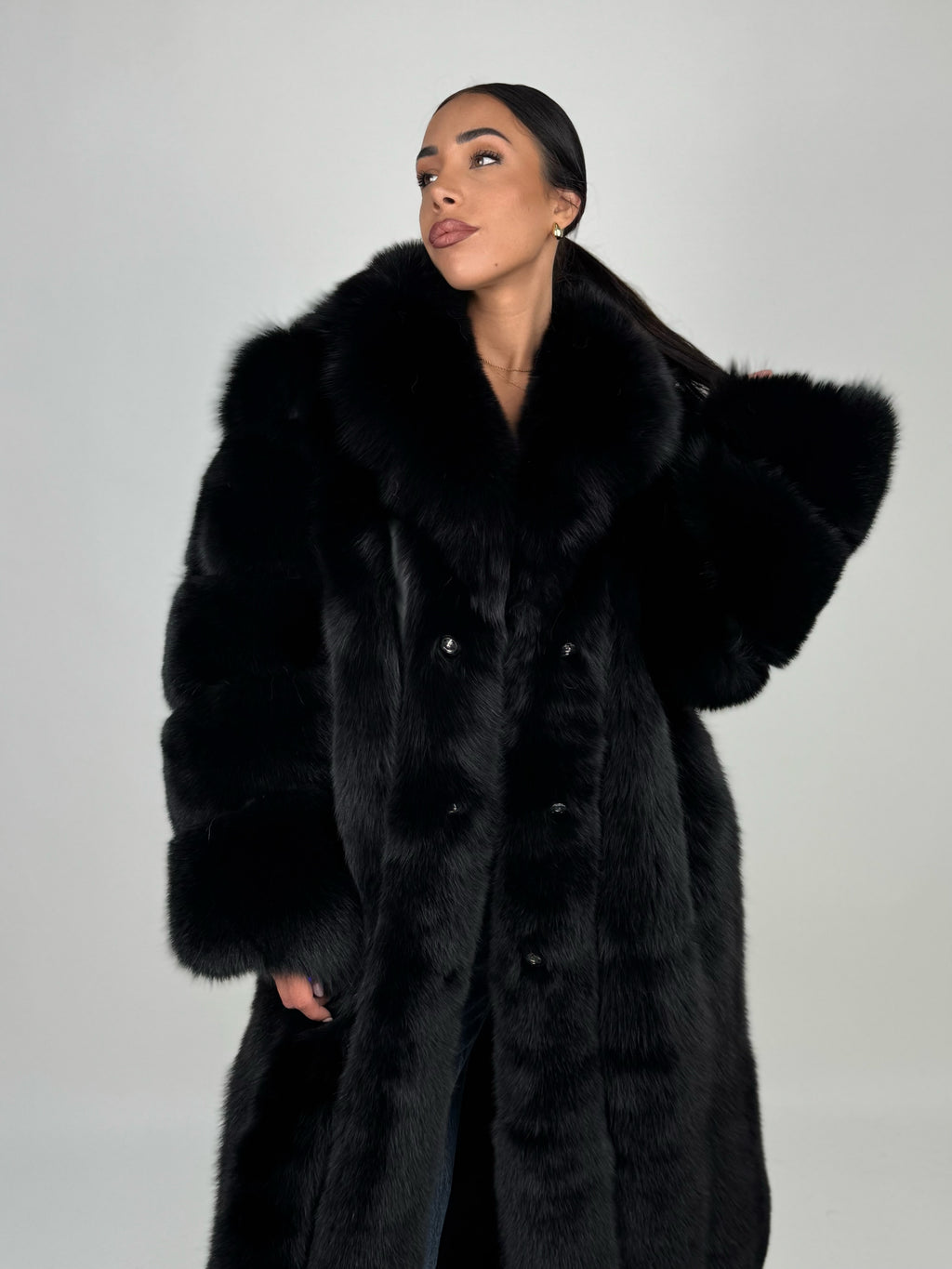 Cappotto in volpe Kima nero