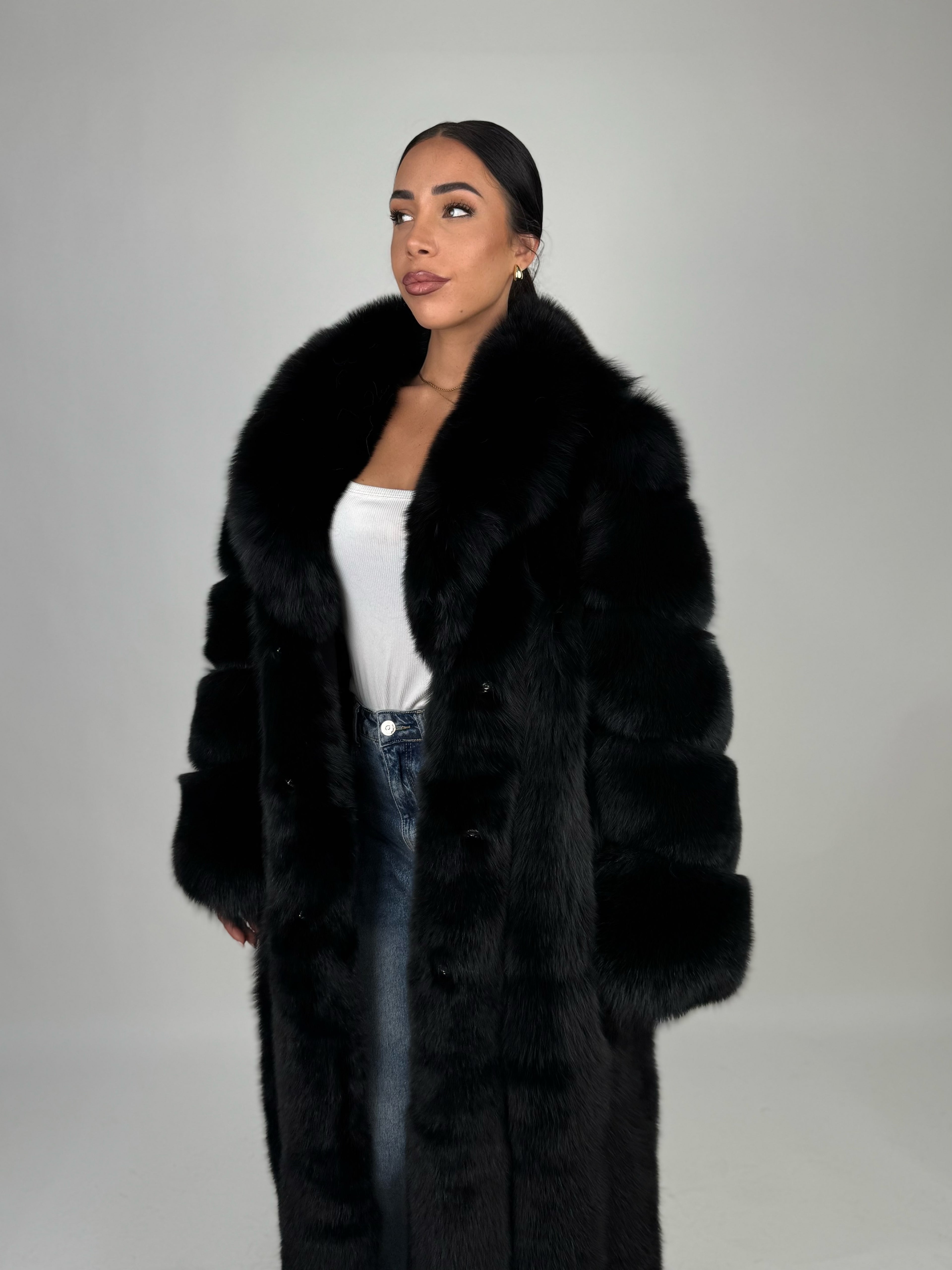 Cappotto in volpe Kima nero
