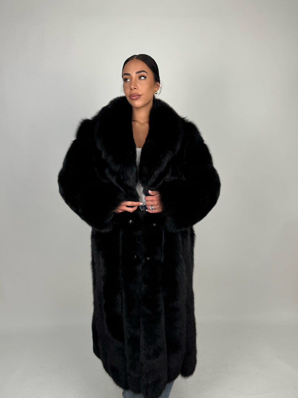 Cappotto in volpe Kima nero