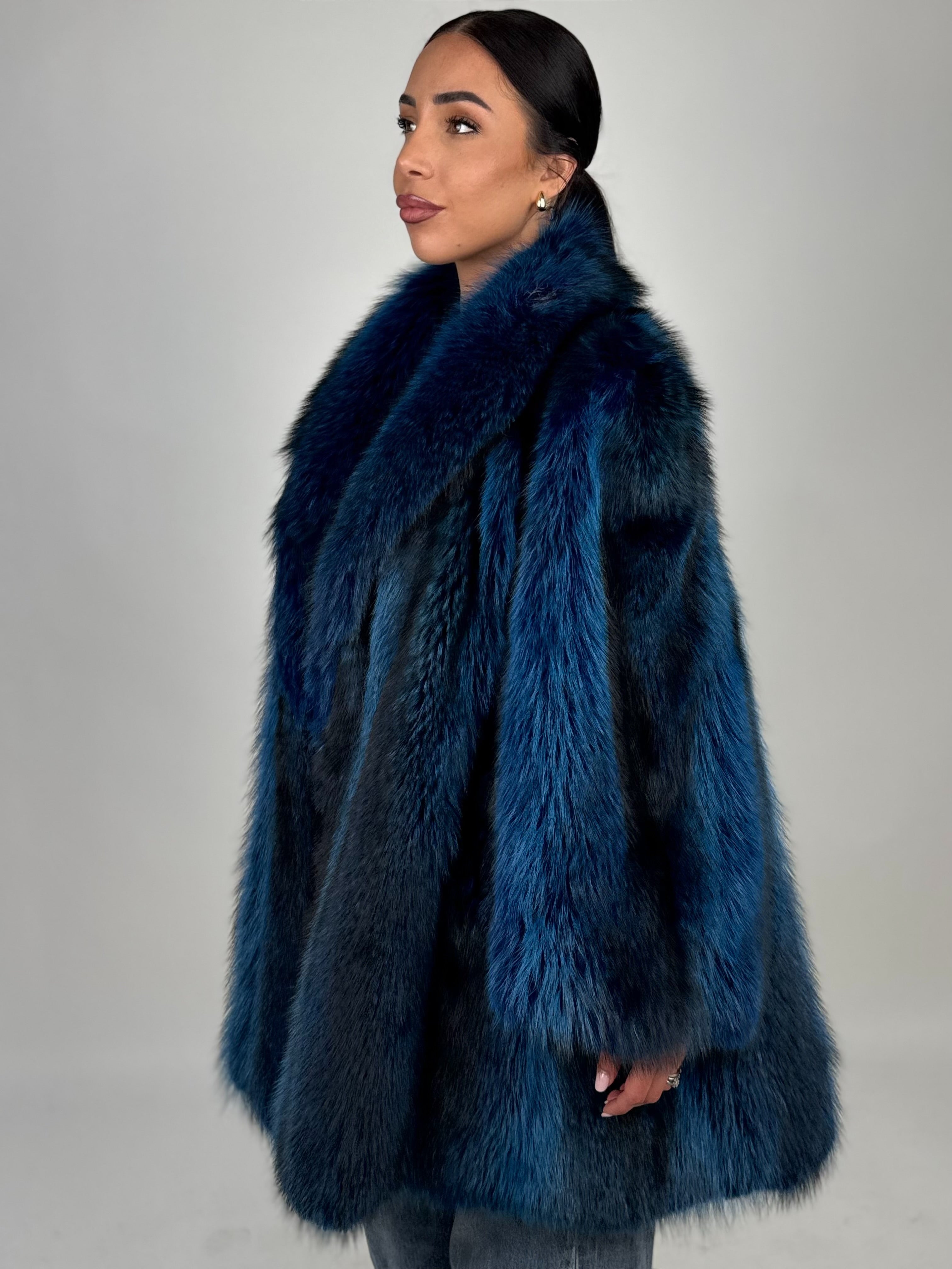Giacca in volpe blue N587