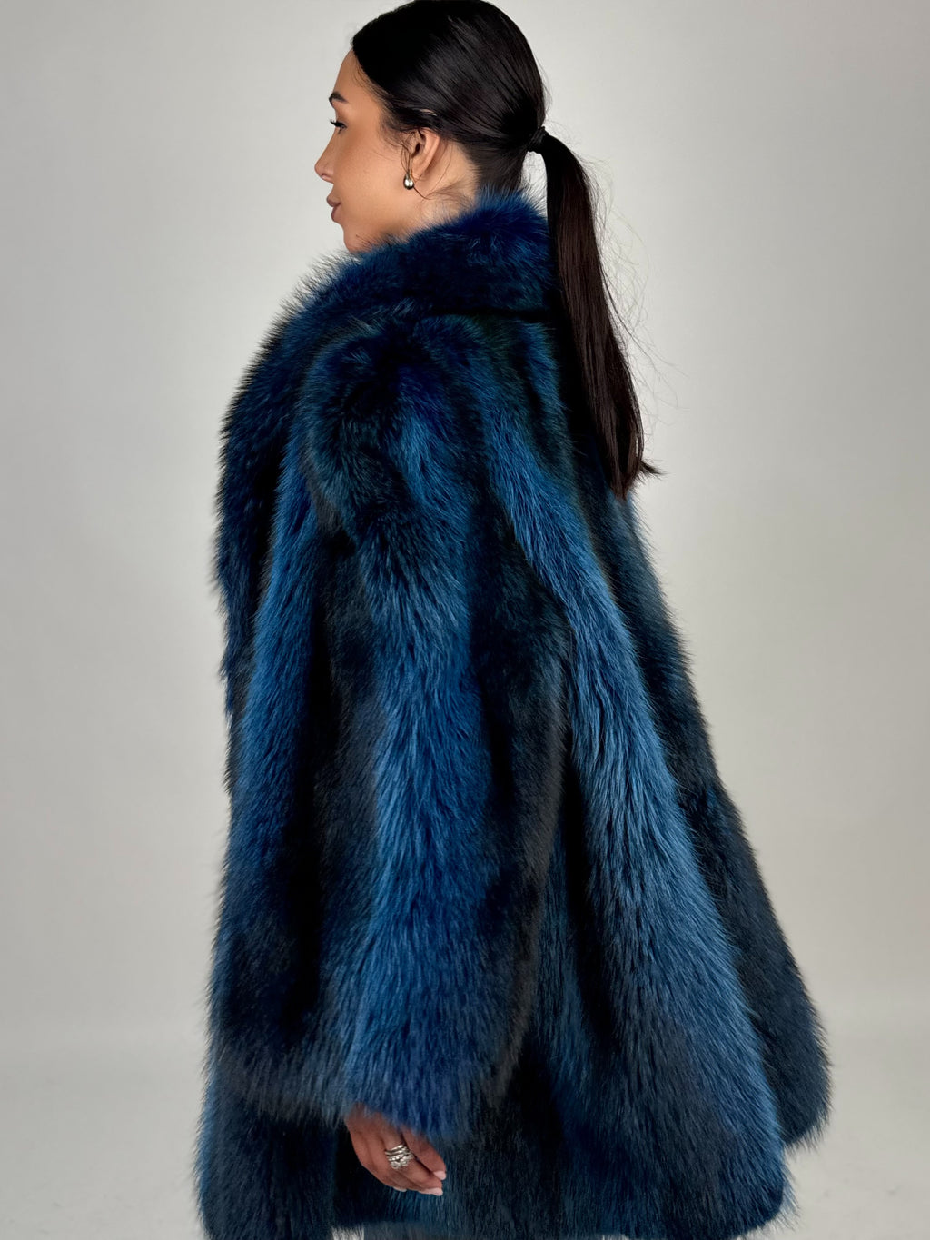 Giacca in volpe blue N587