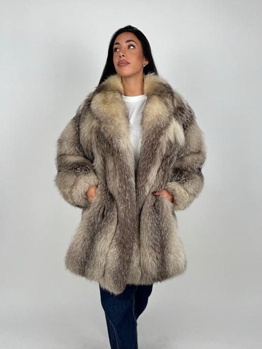 Giacca in volpe platinum N217