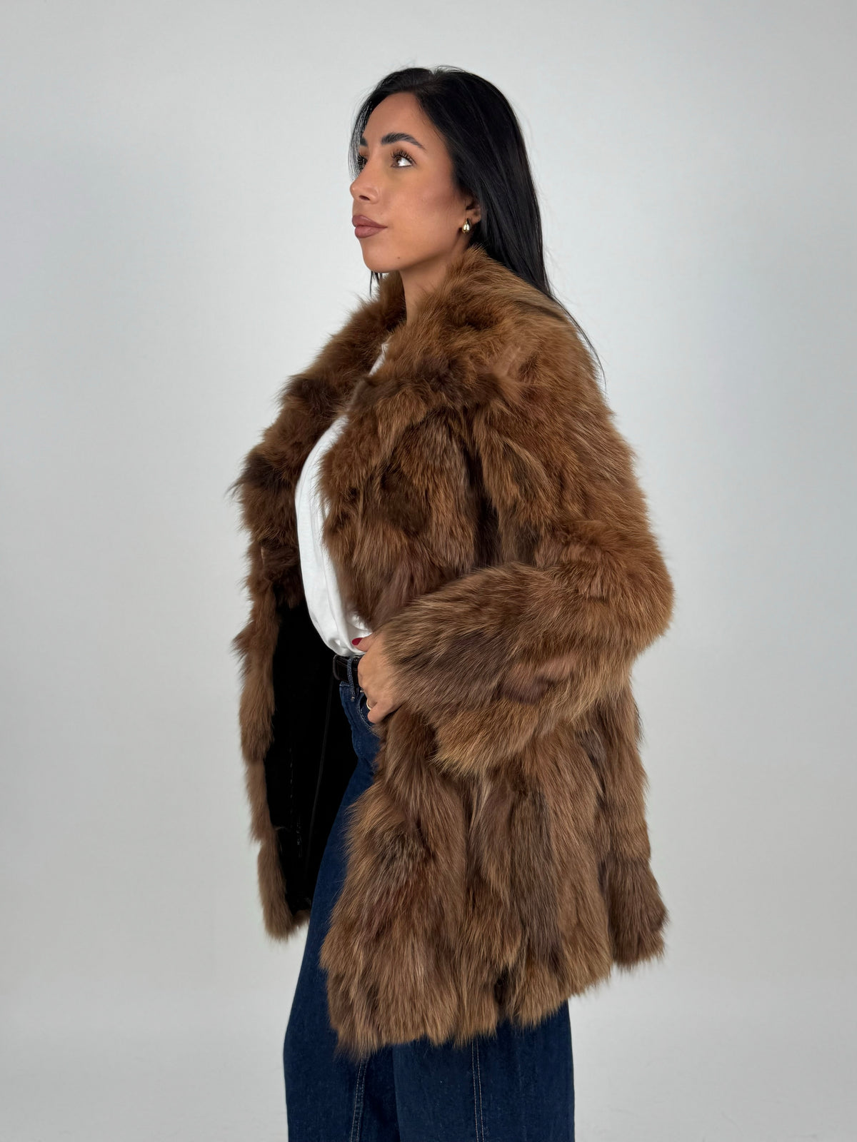 Giacca in volpe brown N222