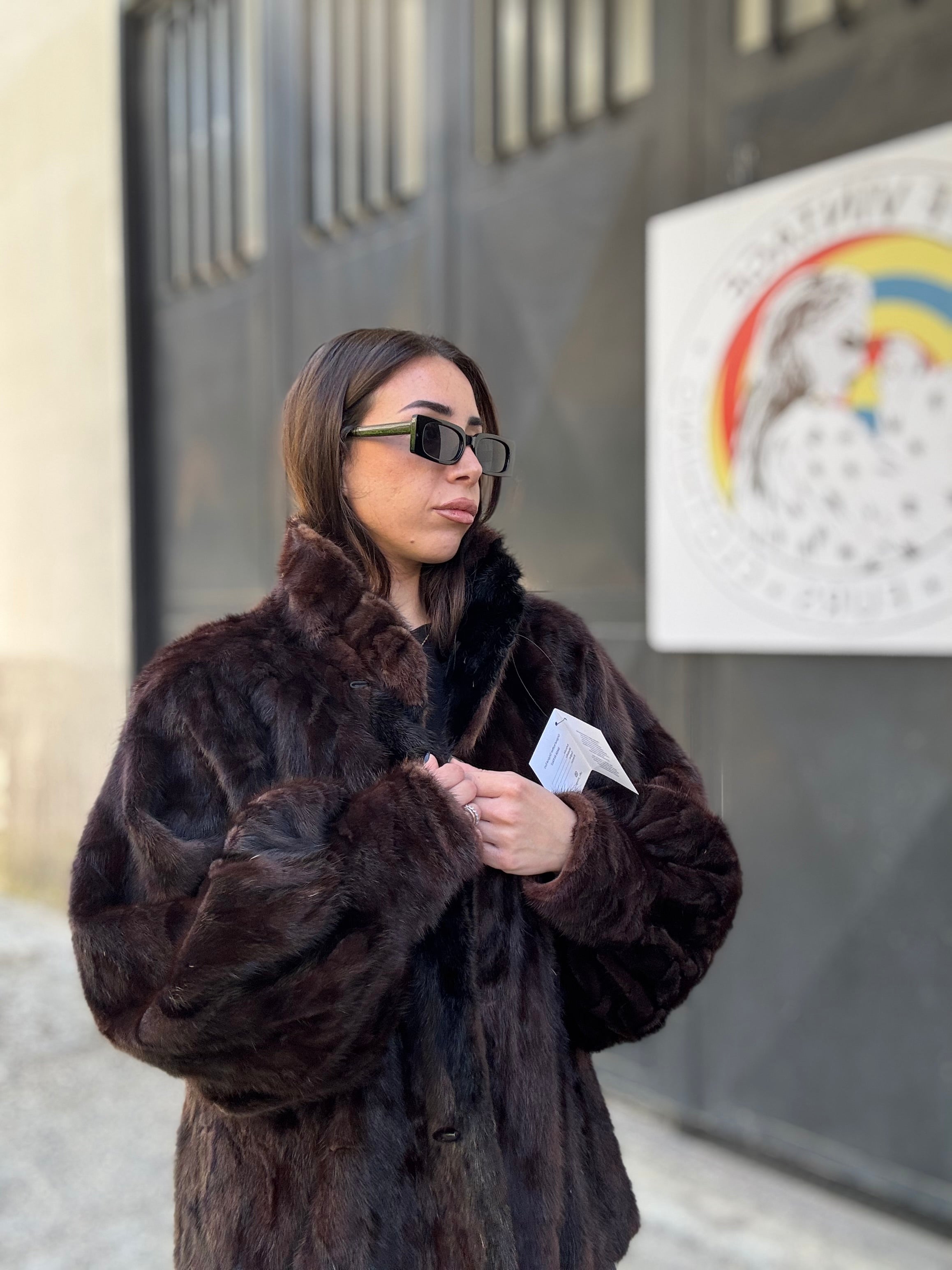 Giacca in visone reversibile