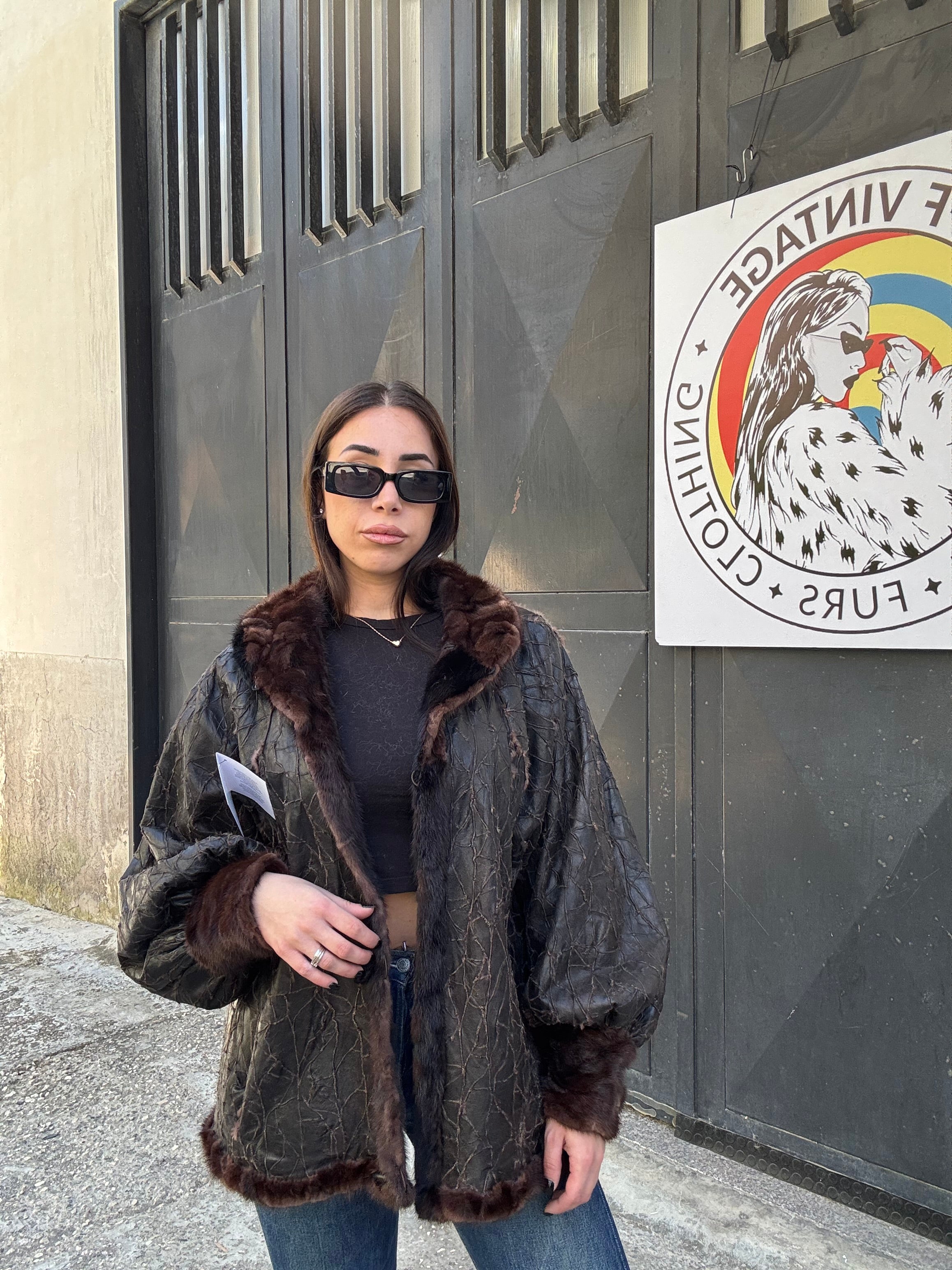 Giacca in visone reversibile