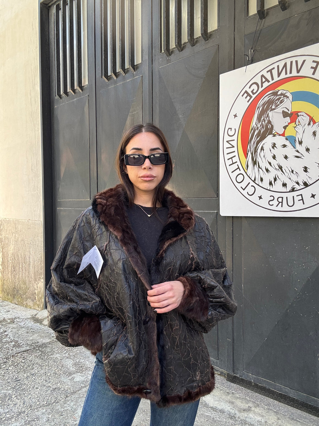 Giacca in visone reversibile