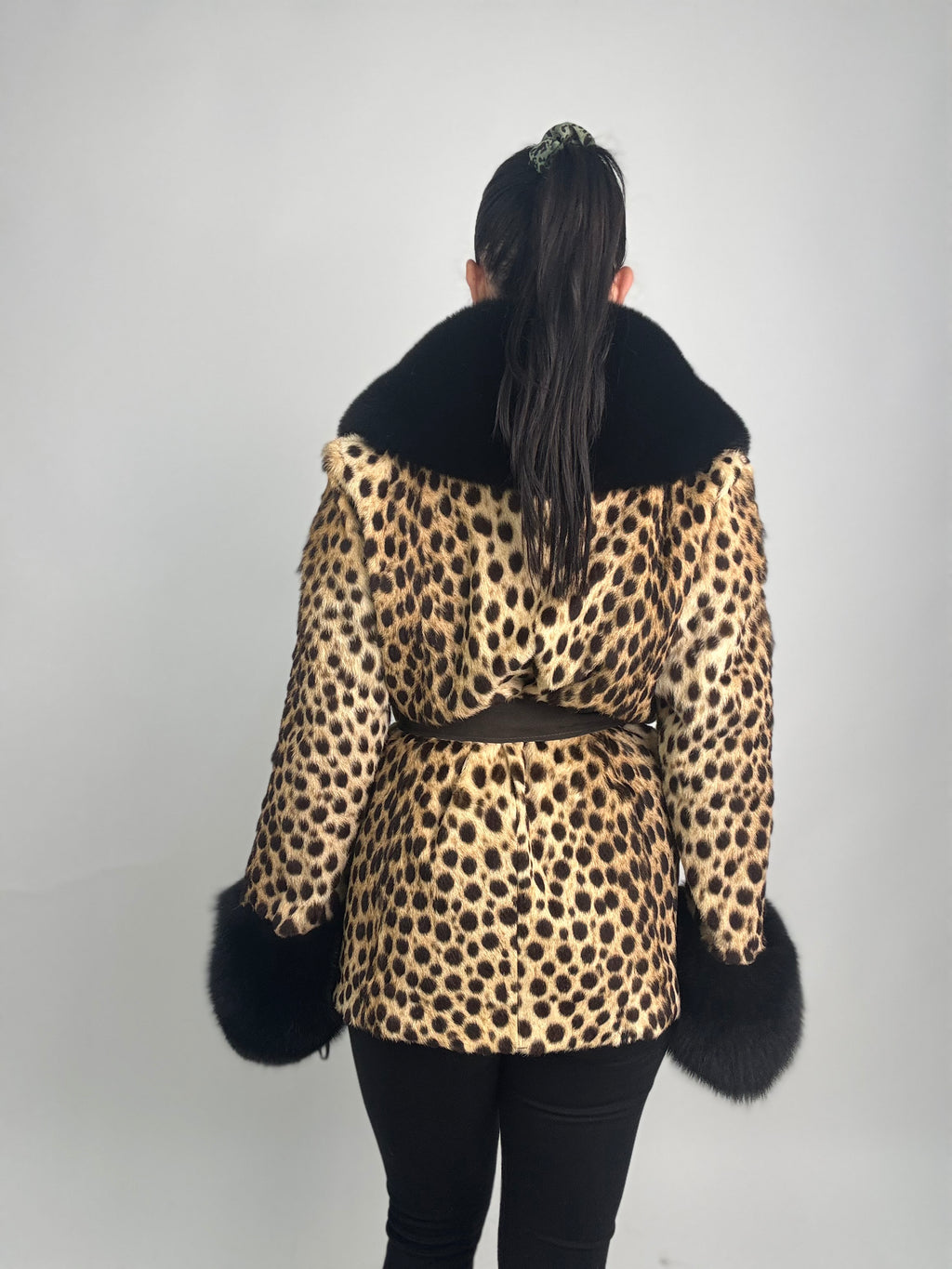 Giacca in leopardo e volpe