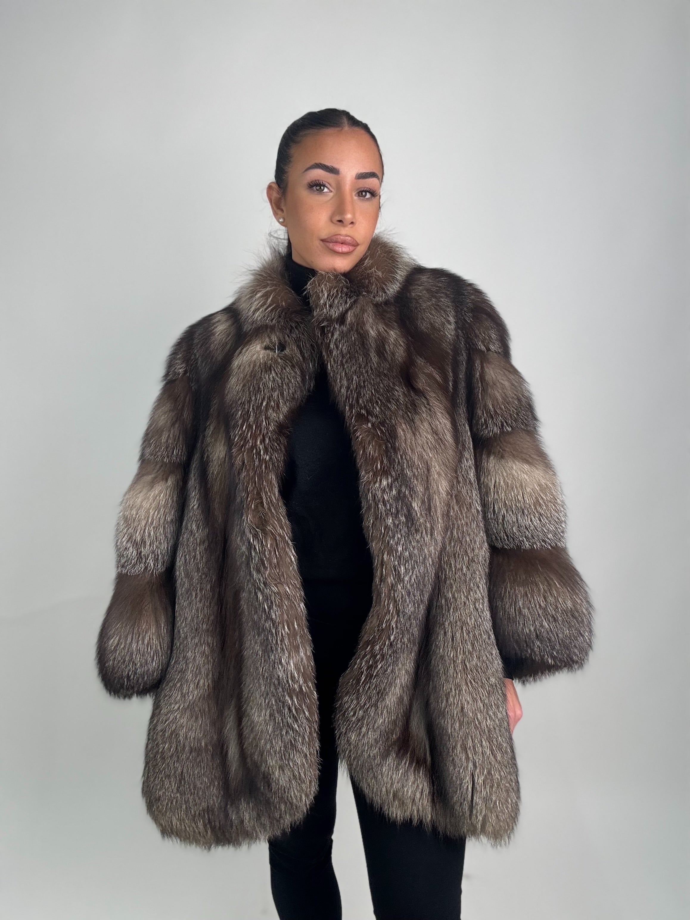 Giacca in volpe argentata N101