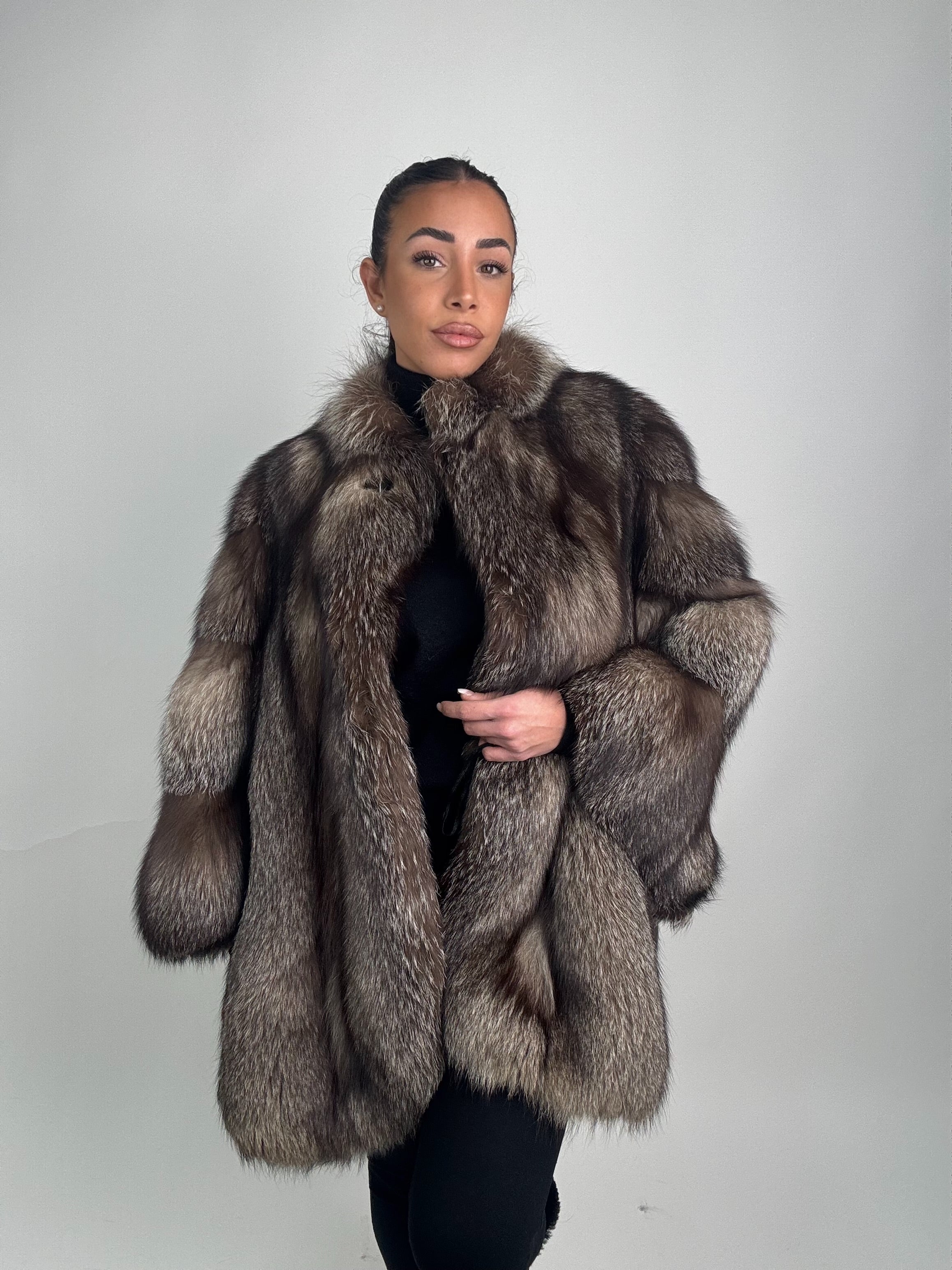 Giacca in volpe argentata N101