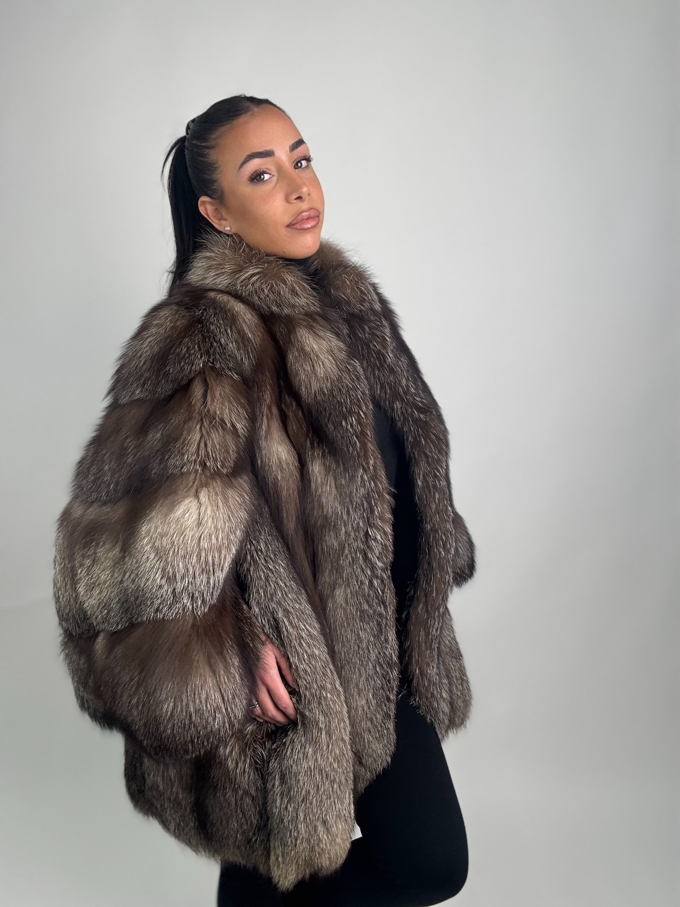 Giacca in volpe argentata N101