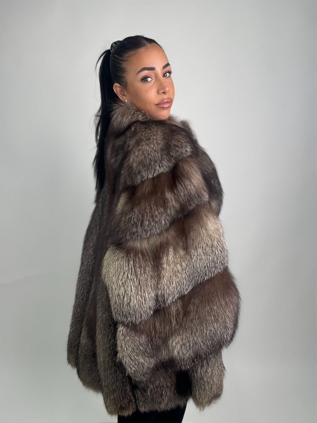 Giacca in volpe argentata N101