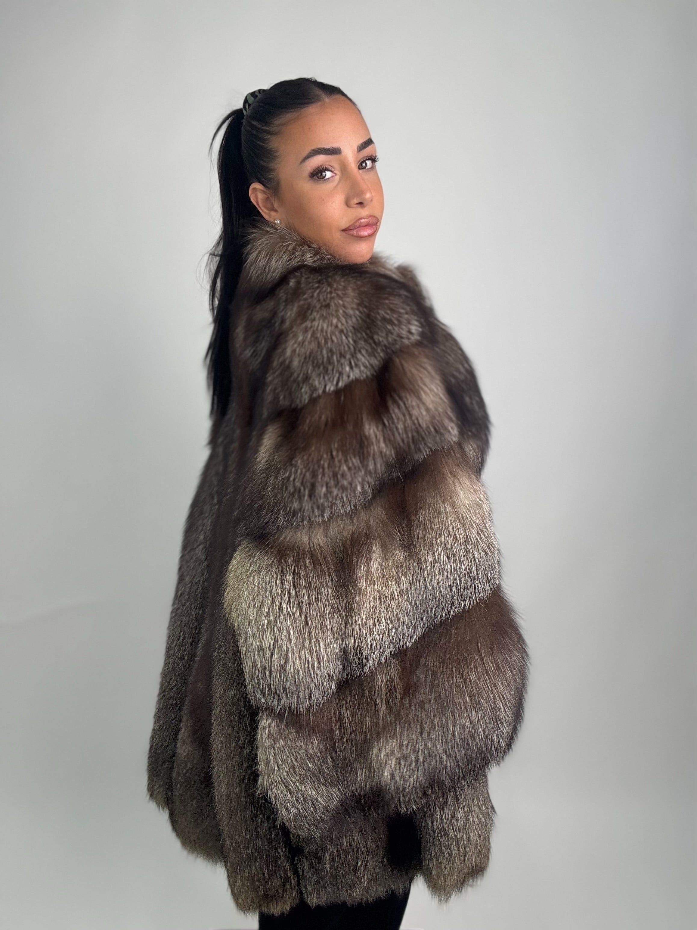 Giacca in volpe argentata N101