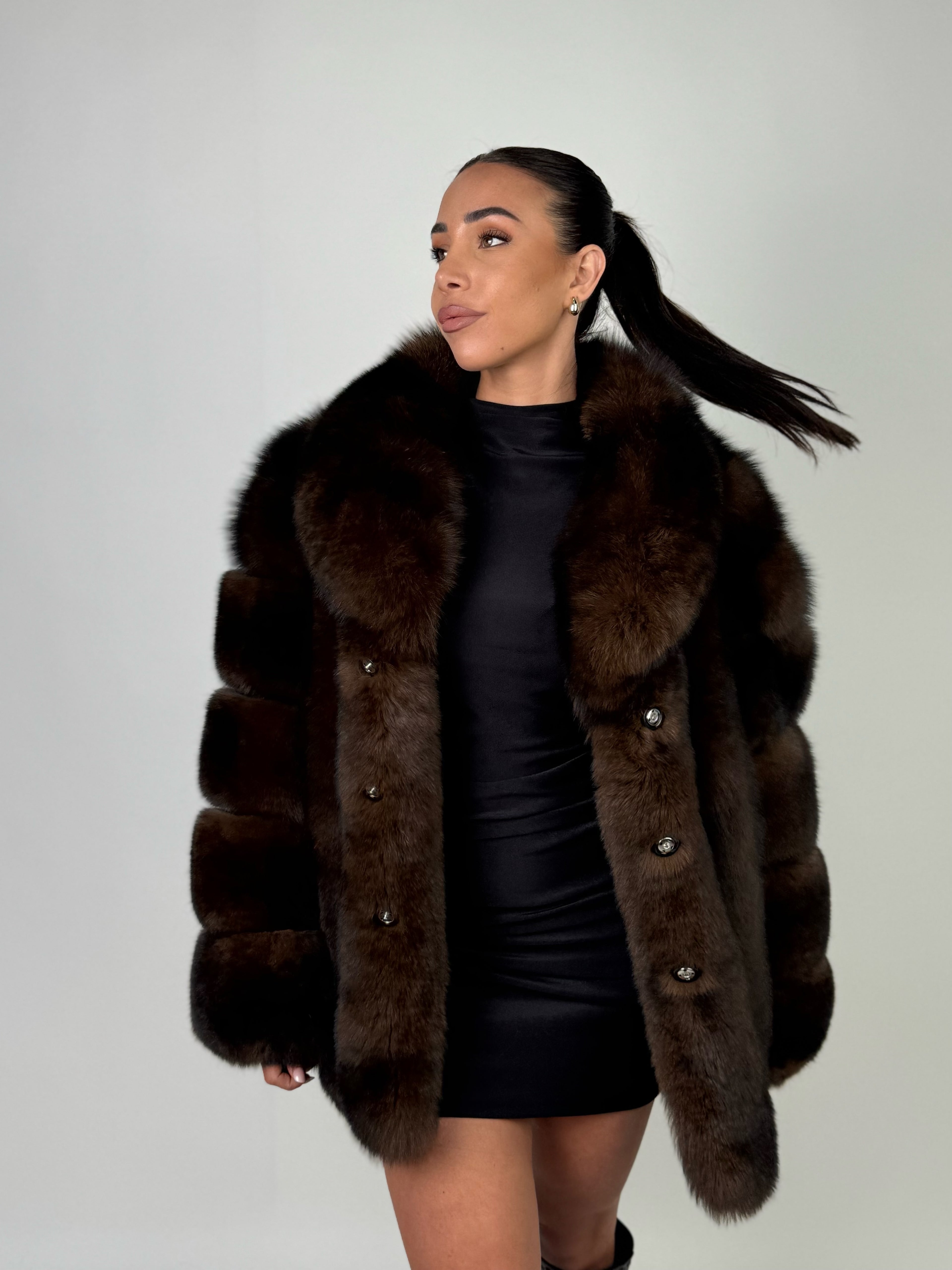 Giacca Michelle in volpe brown
