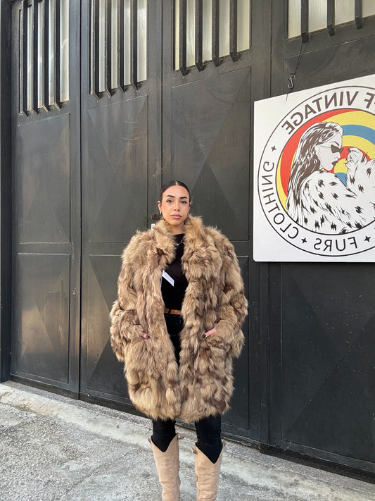 Giacca in volpe argentata